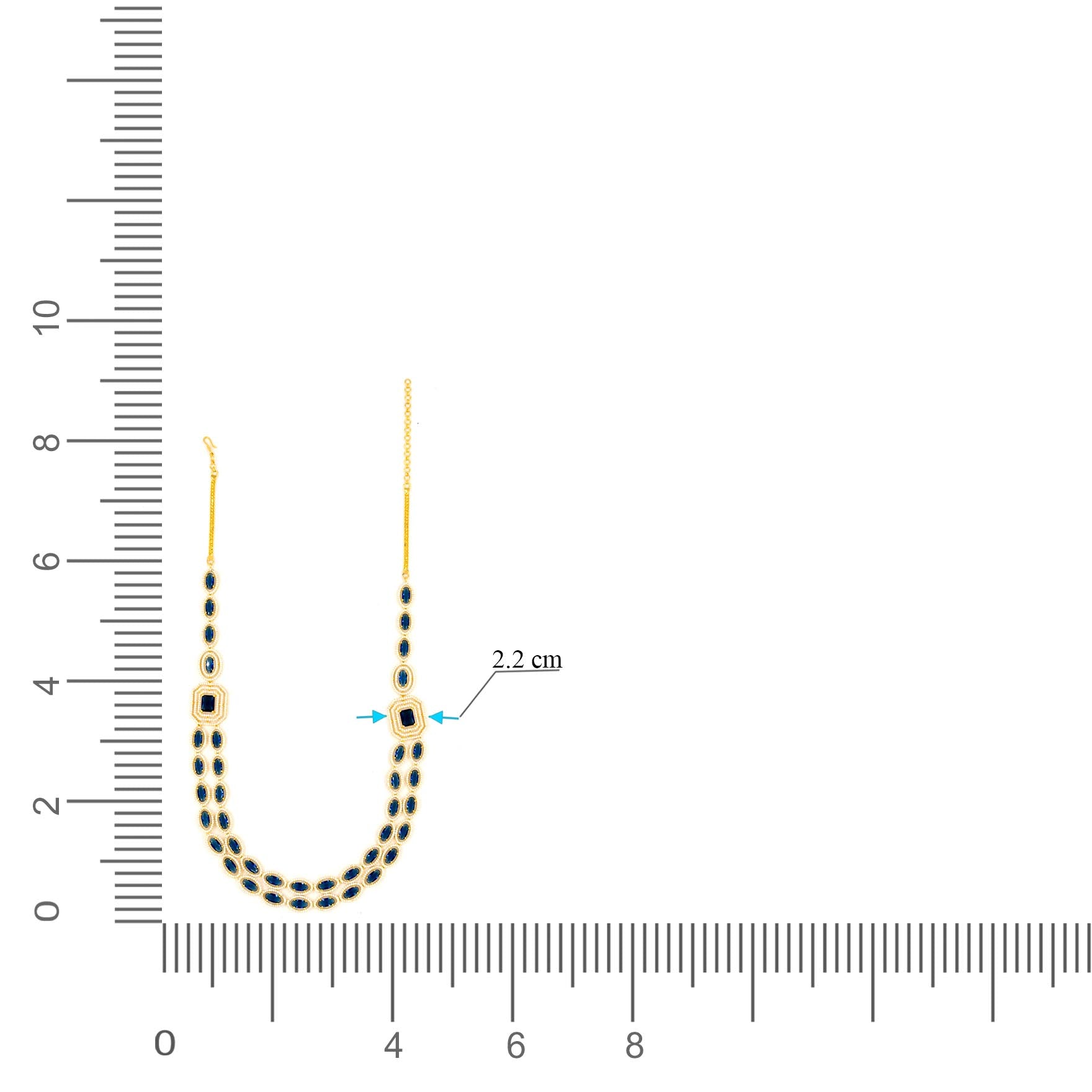 Premium Stone Necklace with Stud PMSNM1WBL-0051, PMSHST9WBL-003