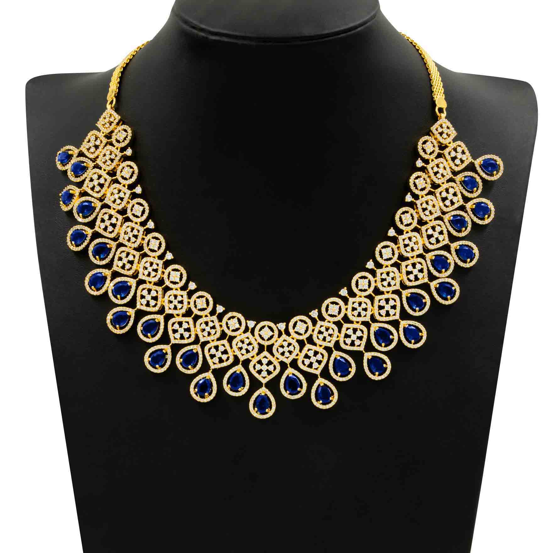 Stone Necklace with Stud PMSNS2WBL-0031, PMSHST2WBL-003