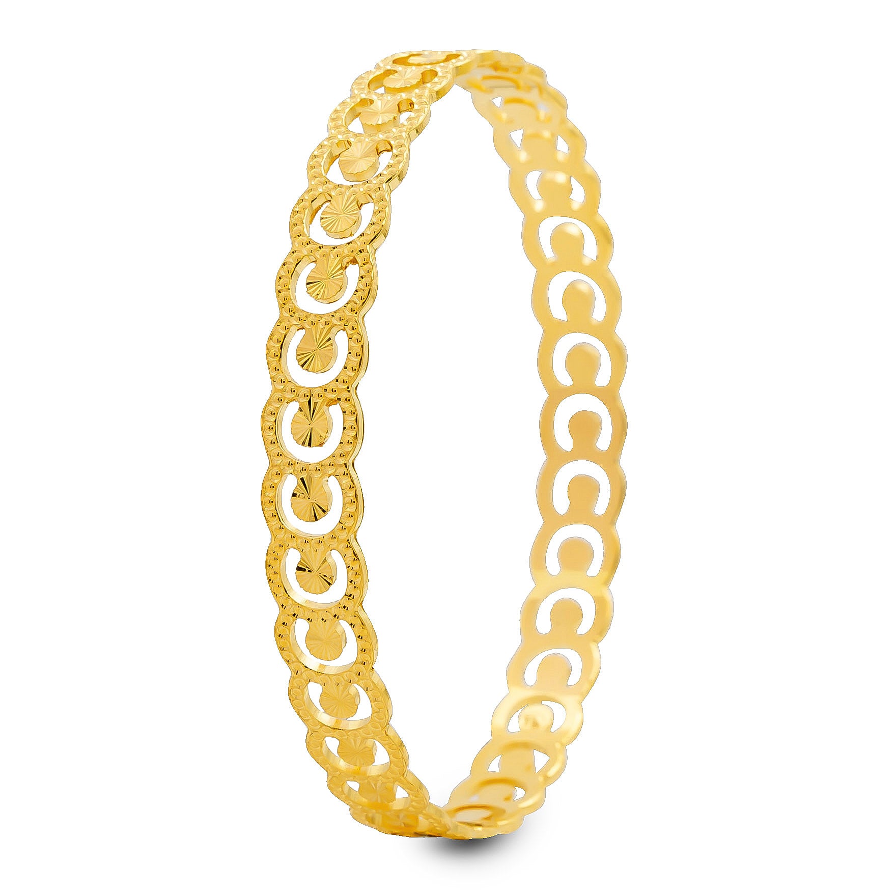 4CT HEAVY Gold Layered BOHO STYLE BANGLE PGB90-571