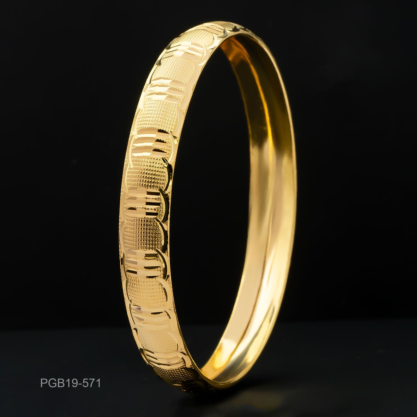 24CT HEAVY Gold Layered BOHO STYLE BANGLE PGB19-571