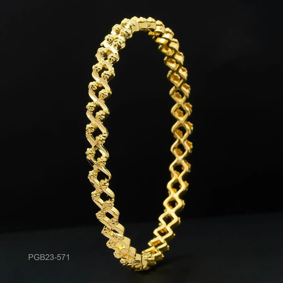 Zigzag Openwork Bangle Gold Layered