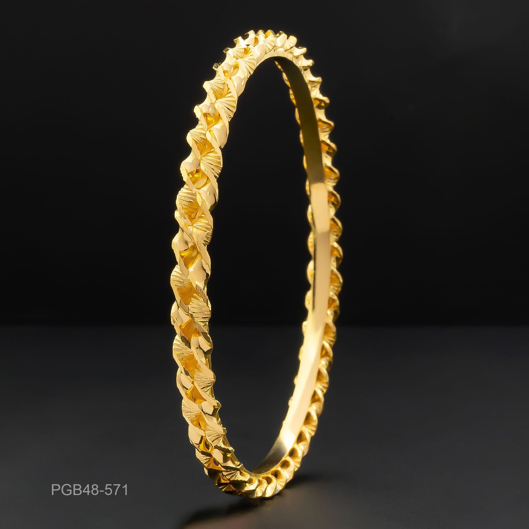 24CT HEAVY Gold Layered BOHO STYLE BANGLE PGB48-571