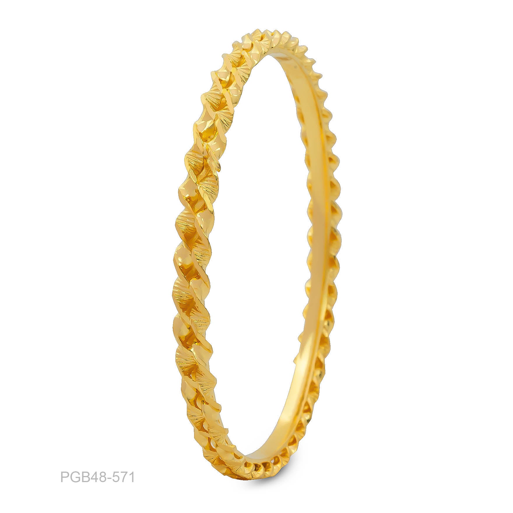 24CT HEAVY Gold Layered BOHO STYLE BANGLE PGB48-571