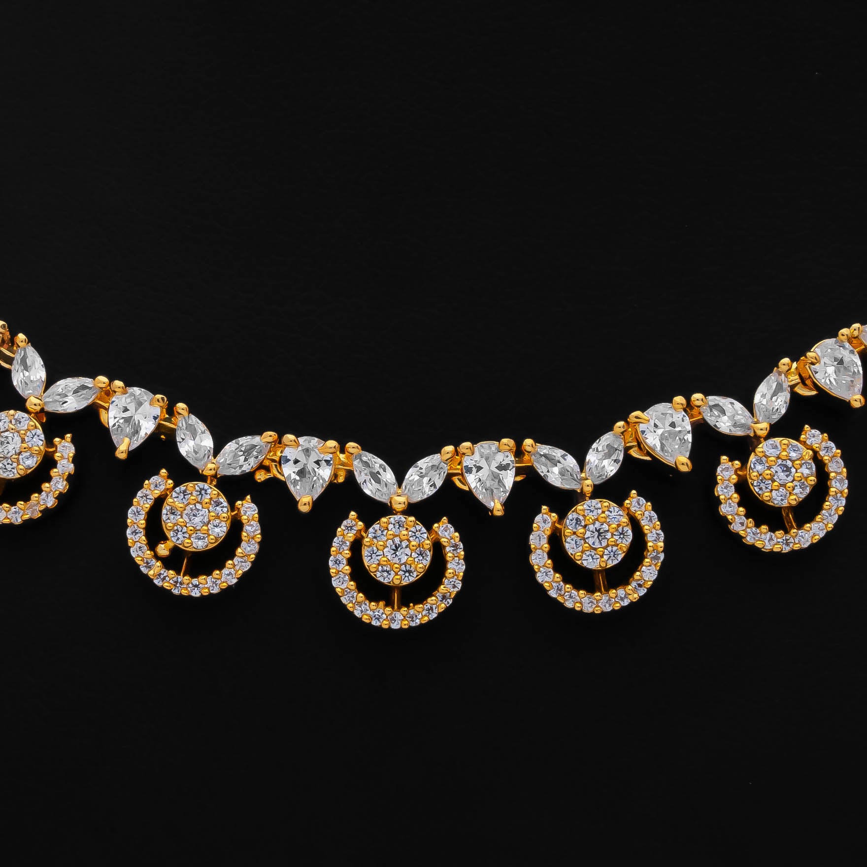PREMIUM STONE NECKLACE WITH STUDS PMSNS63W-007, PMSHST110W-082