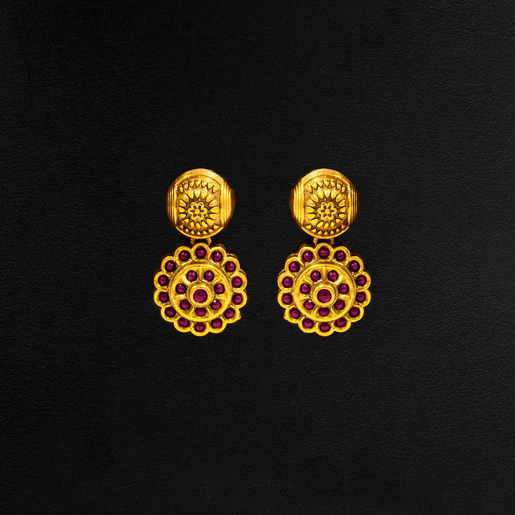 Sreshta Collection Gheru Necklace wit Stud PSGRHSTSR24R-061, PSGRNLSR82R-0631