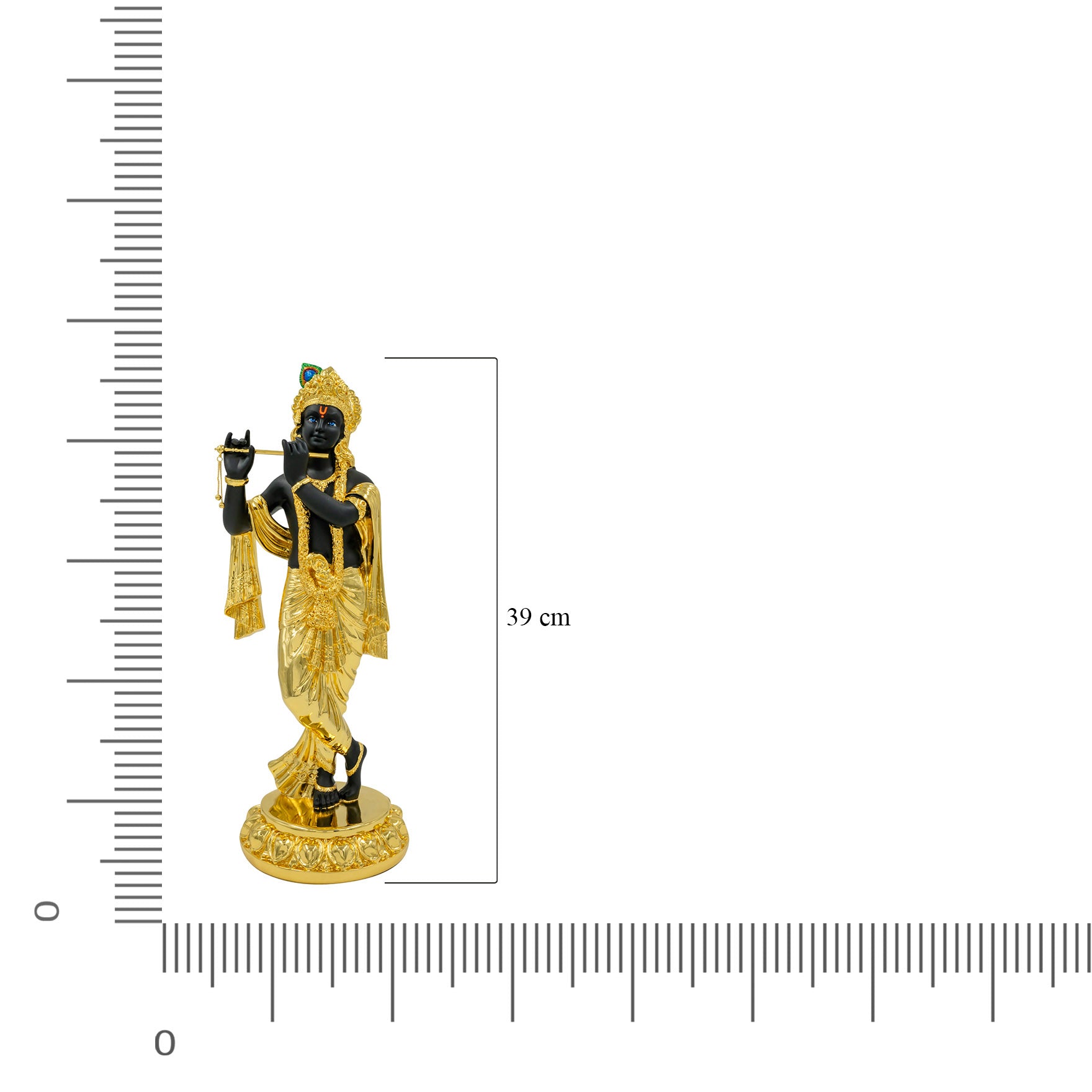 Lord Krishna Idol – Traditional Hindu Deity Sculpture – Krishna (Flute Playing Pose) Mandir Decor – Home & Puja Gift | PIDRBKR7 0062