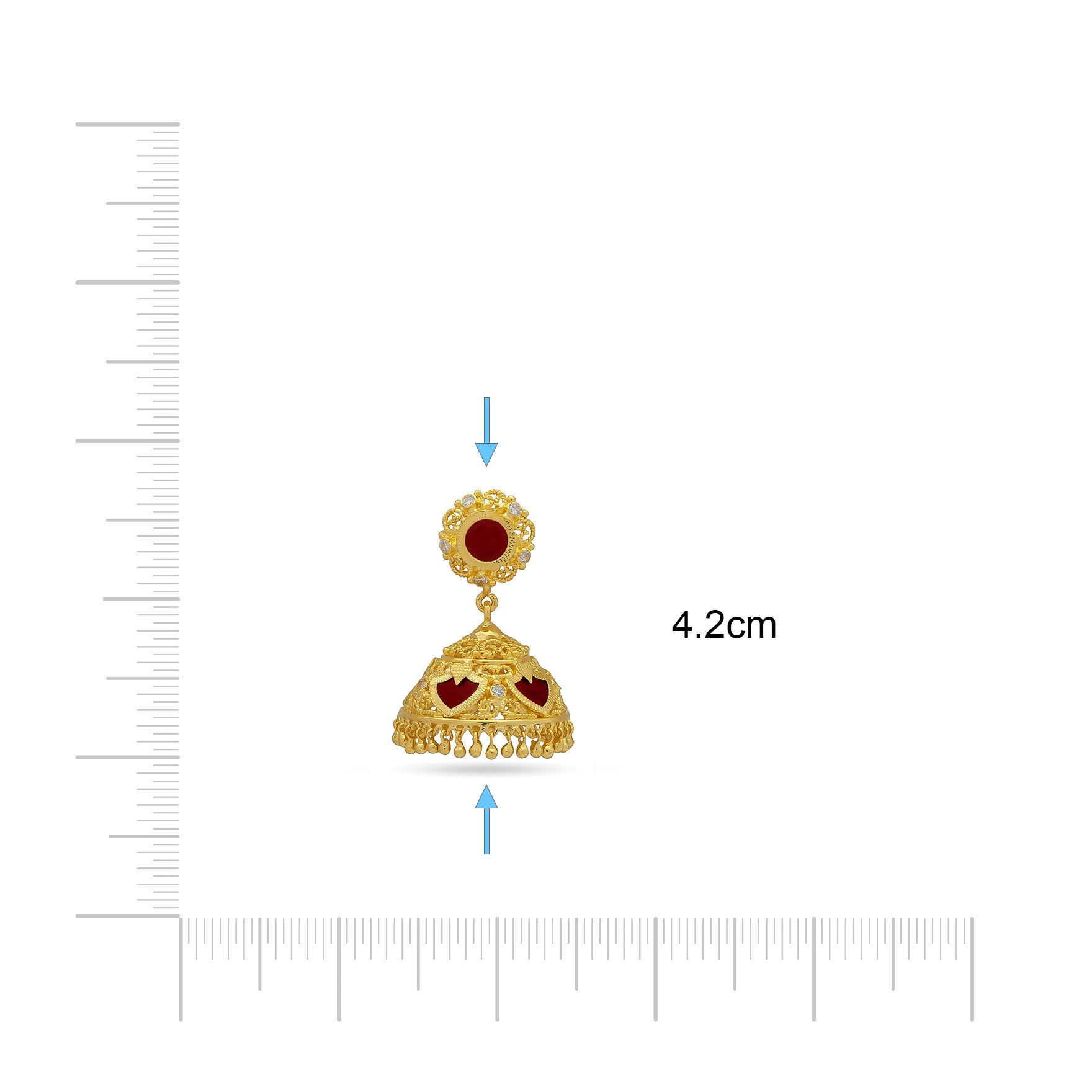 Palakka Red Stone Jimika Earring PSPKJSTPX14-095