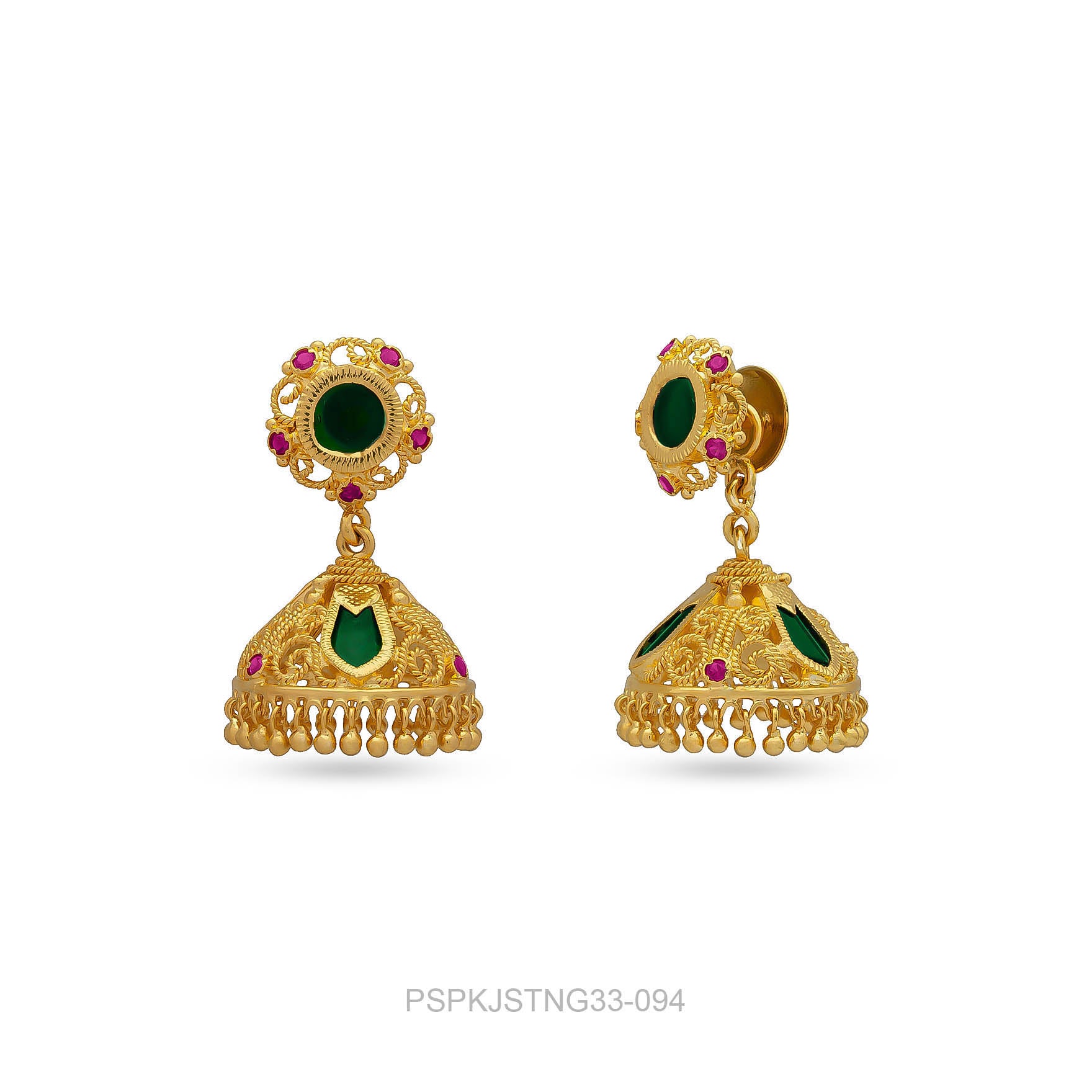 Palakka Green Stone Jimika Earring PSPKJSTNG33-094