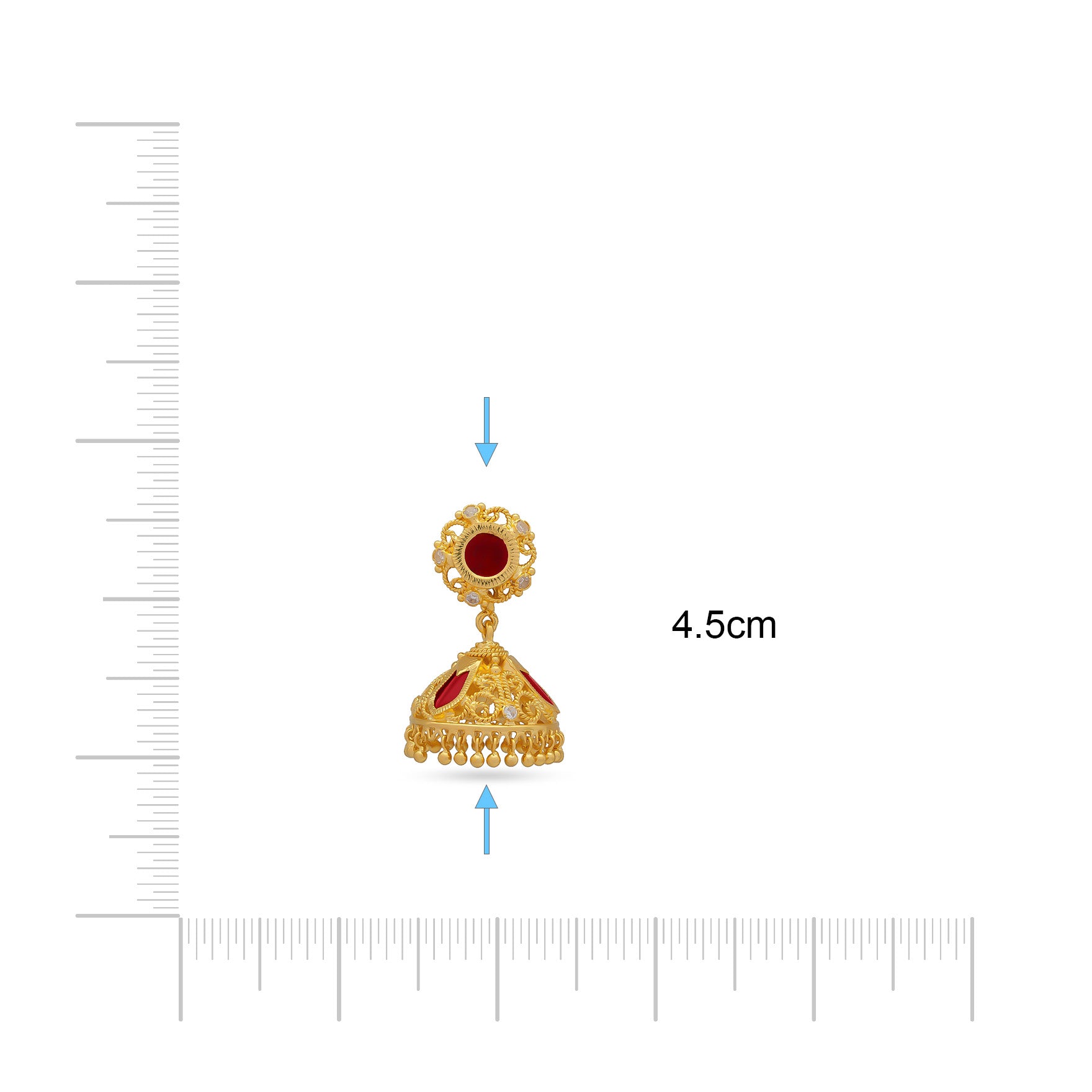 Palakka Red Stone Jimika Earring PSPKJSTNX33-094