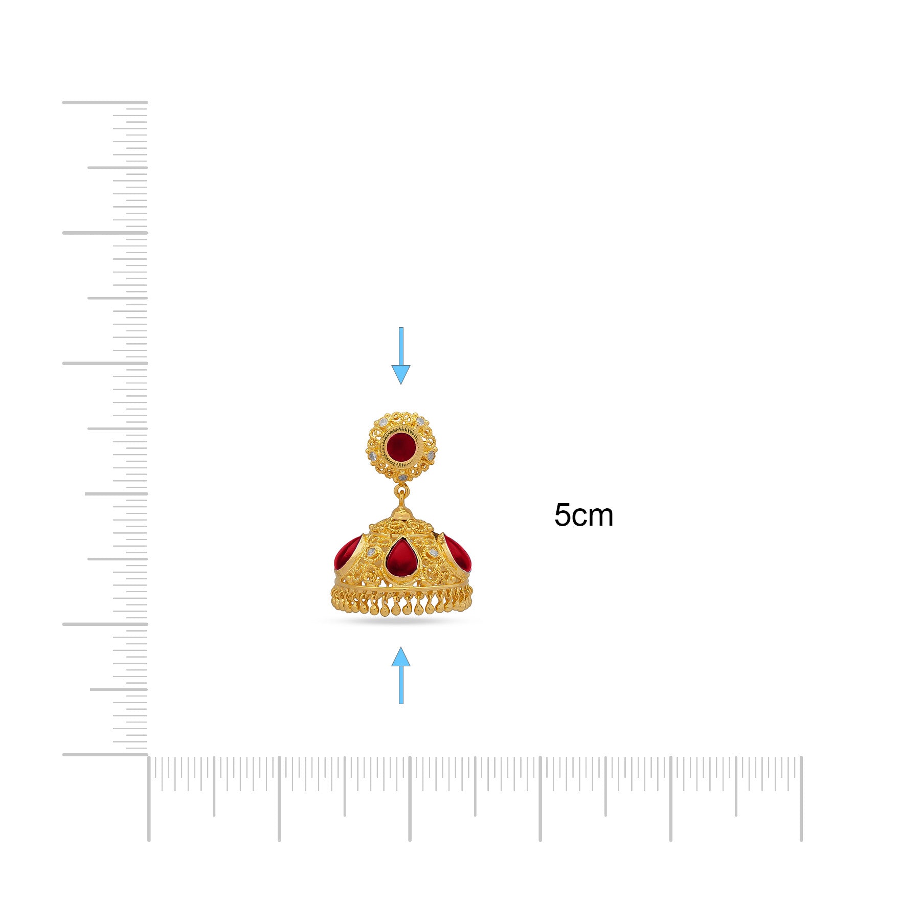 Palakka Red Stone Jimika Earring PSPKJSTRX23-095