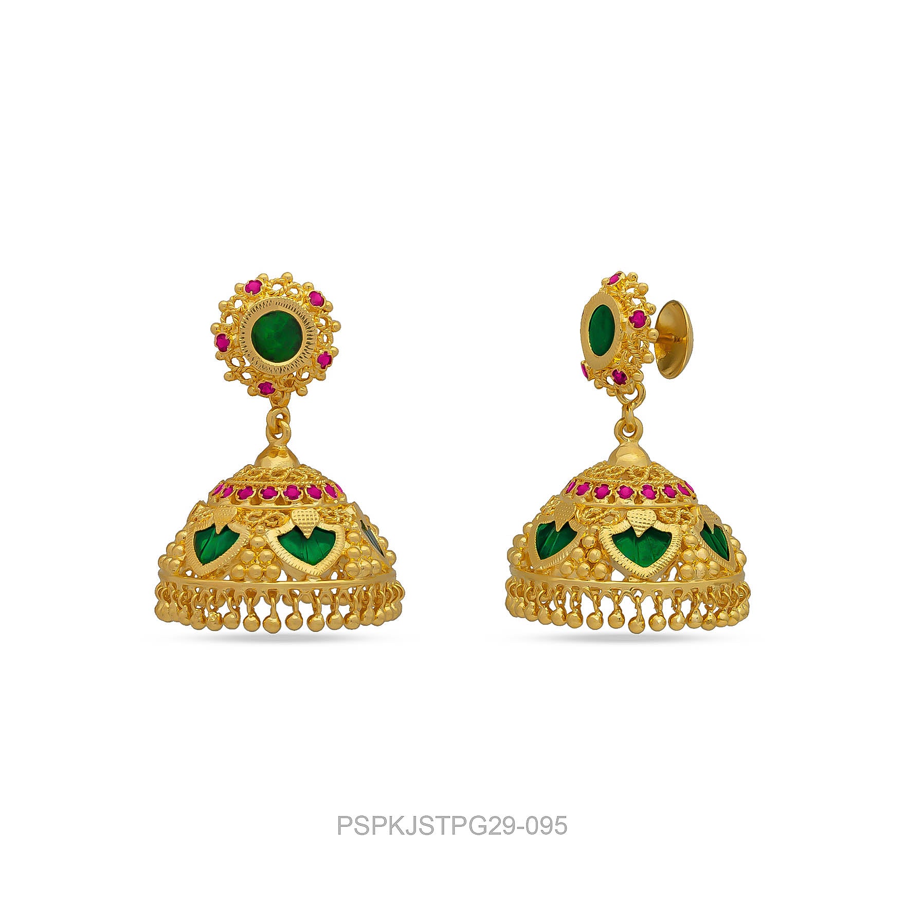 Palakka Green Stone Jimika Earring PSPKJSTPG29-095