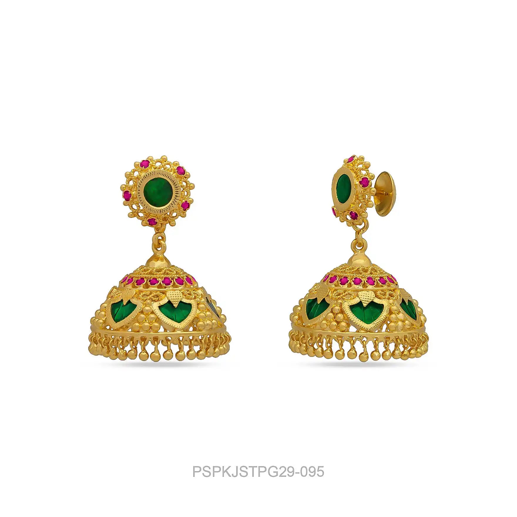 Palakka Green Stone Jimika Earring PSPKJSTPG29-095