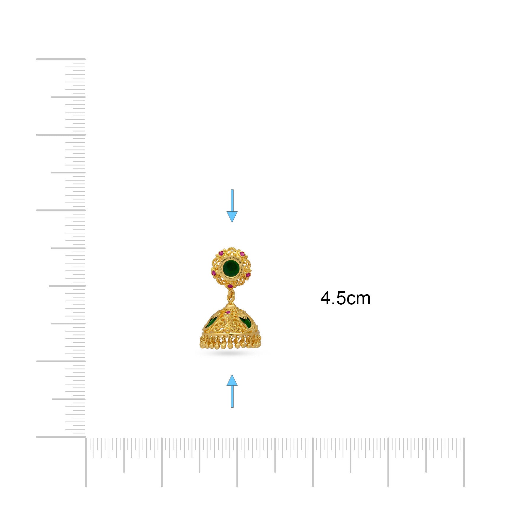 Palakka Green Stone Jimika Earring PSPKJSTMG38-094