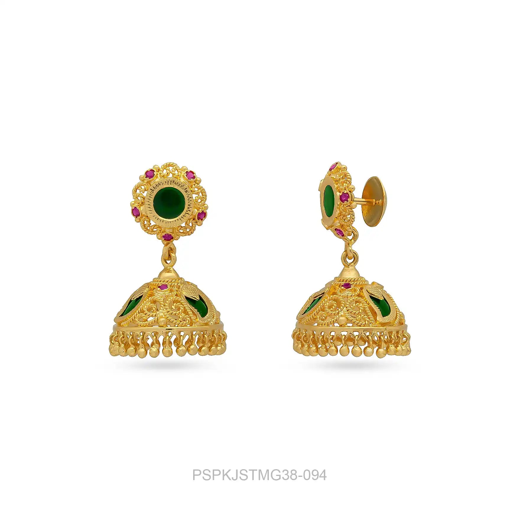 Palakka Green Stone Jimika Earring PSPKJSTMG38-094