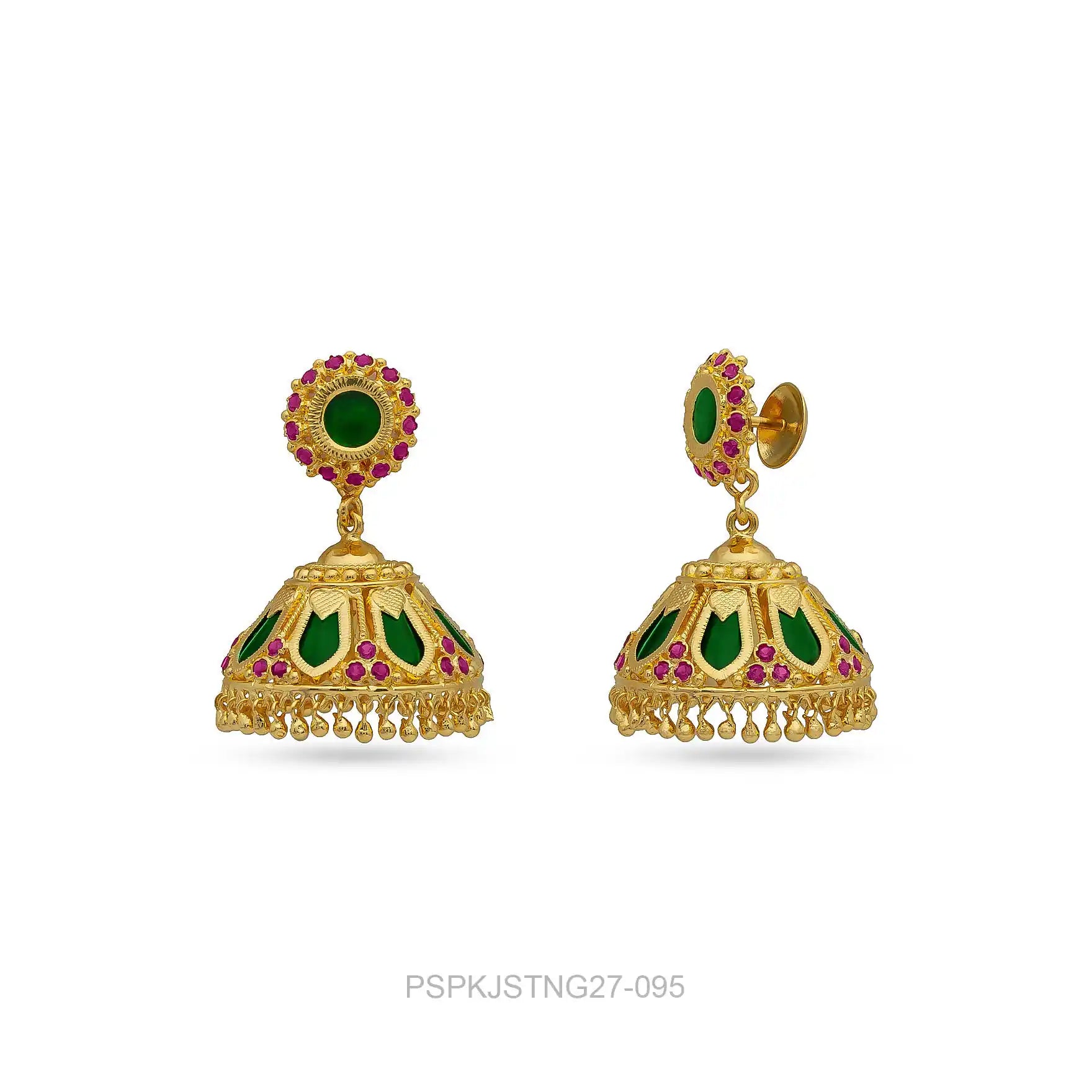 Palakka Green Stone Jimika Earring PSPKJSTNG27-095