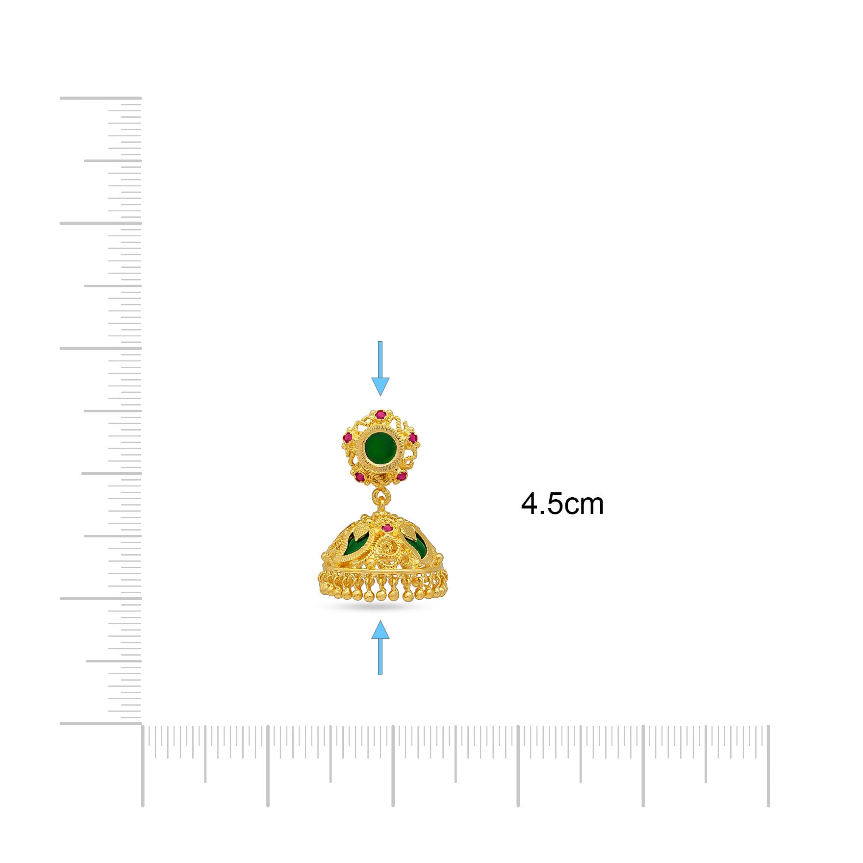 Palakka Green Stone Jimika Earring PSPKJSTMG36-094