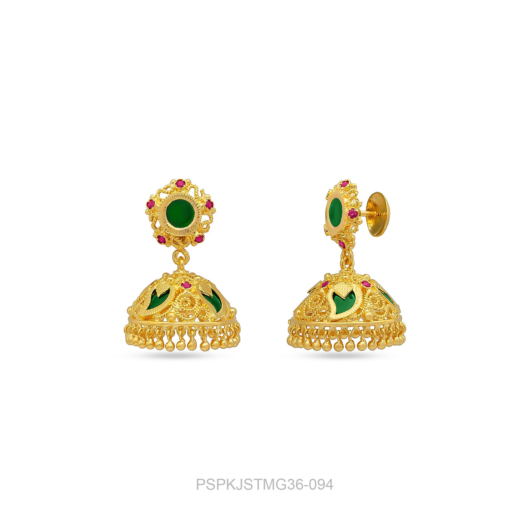 Palakka Green Stone Jimika Earring PSPKJSTMG36-094