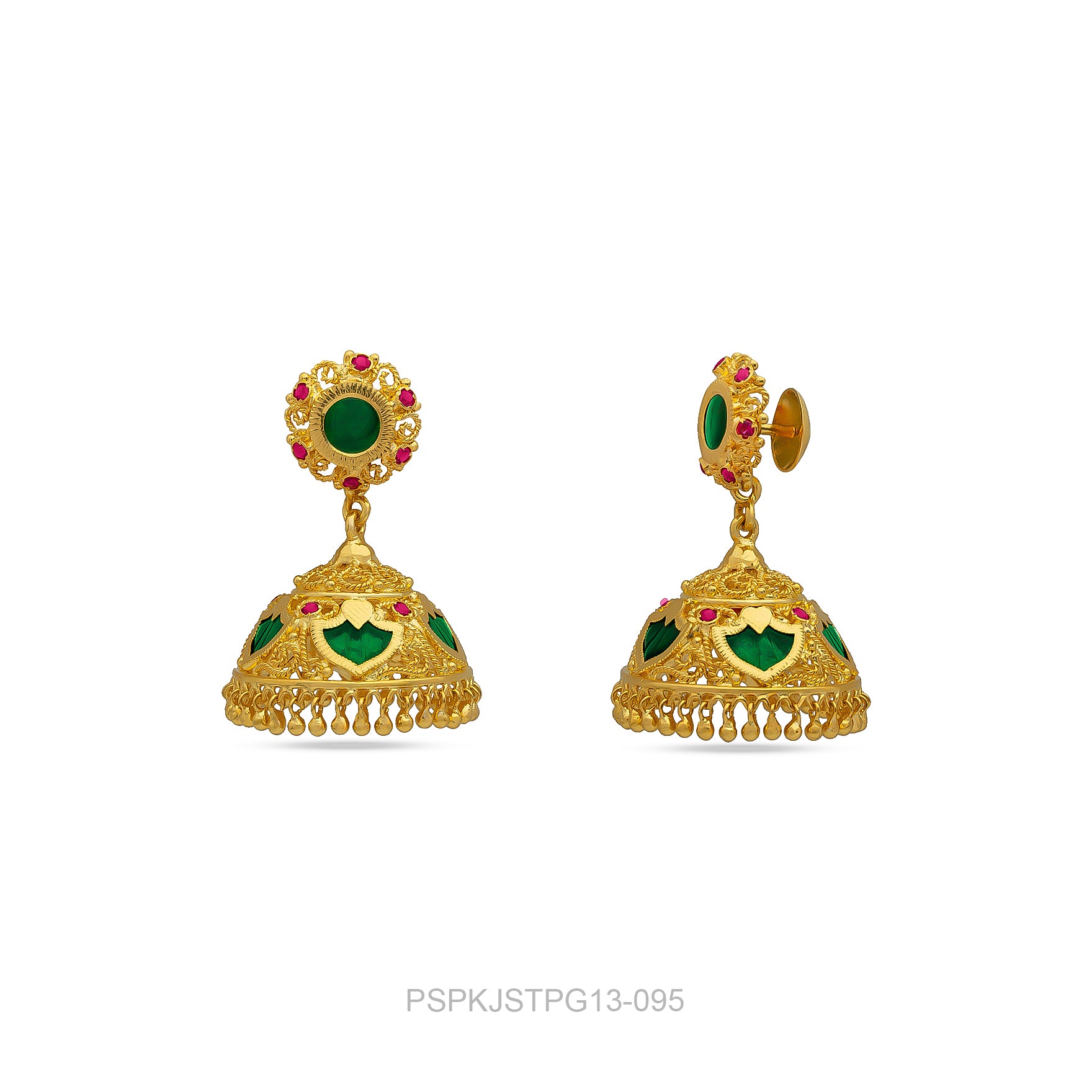 Palakka Green Stone Jimika Earring PSPKJSTPG13-095