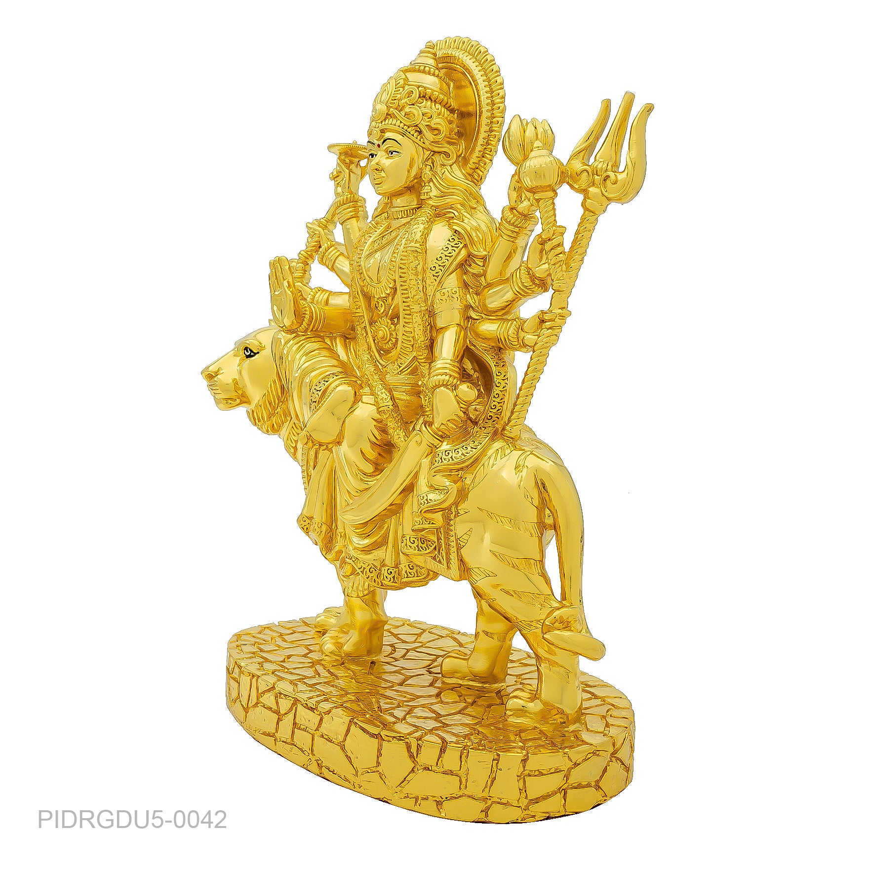 Lord Krishna Idol – Gold Layered Figurine with Cow – Gopala Murti (Hindu Spiritual Statue) – Pooja & Home Décor | PIDRGDU5-0042