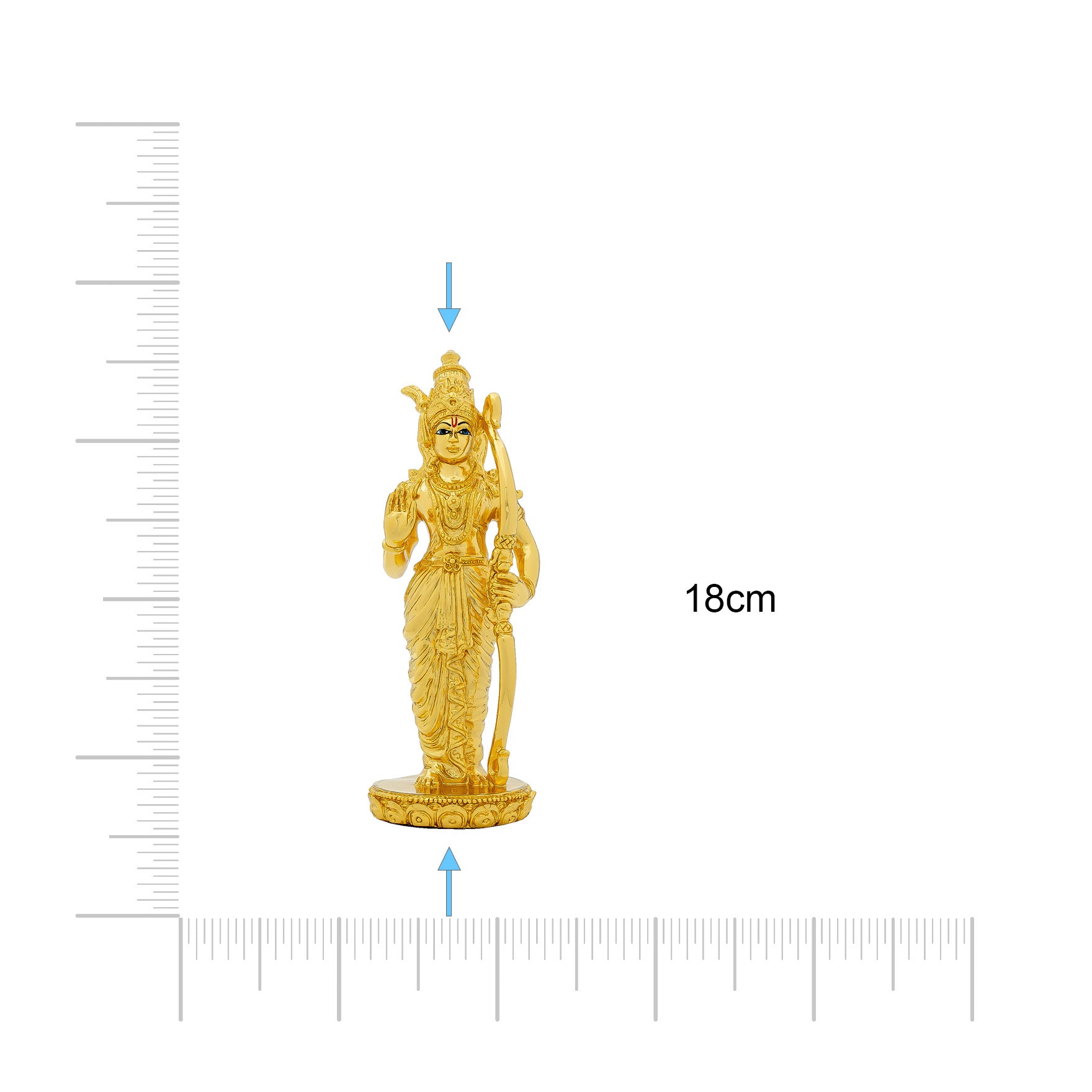 Lord Rama Idol – Gold Layered Figurine with Bow – Ram Lalla Murti (Hindu Spiritual Statue) – Pooja & Home Décor | PIDRGSR5-007