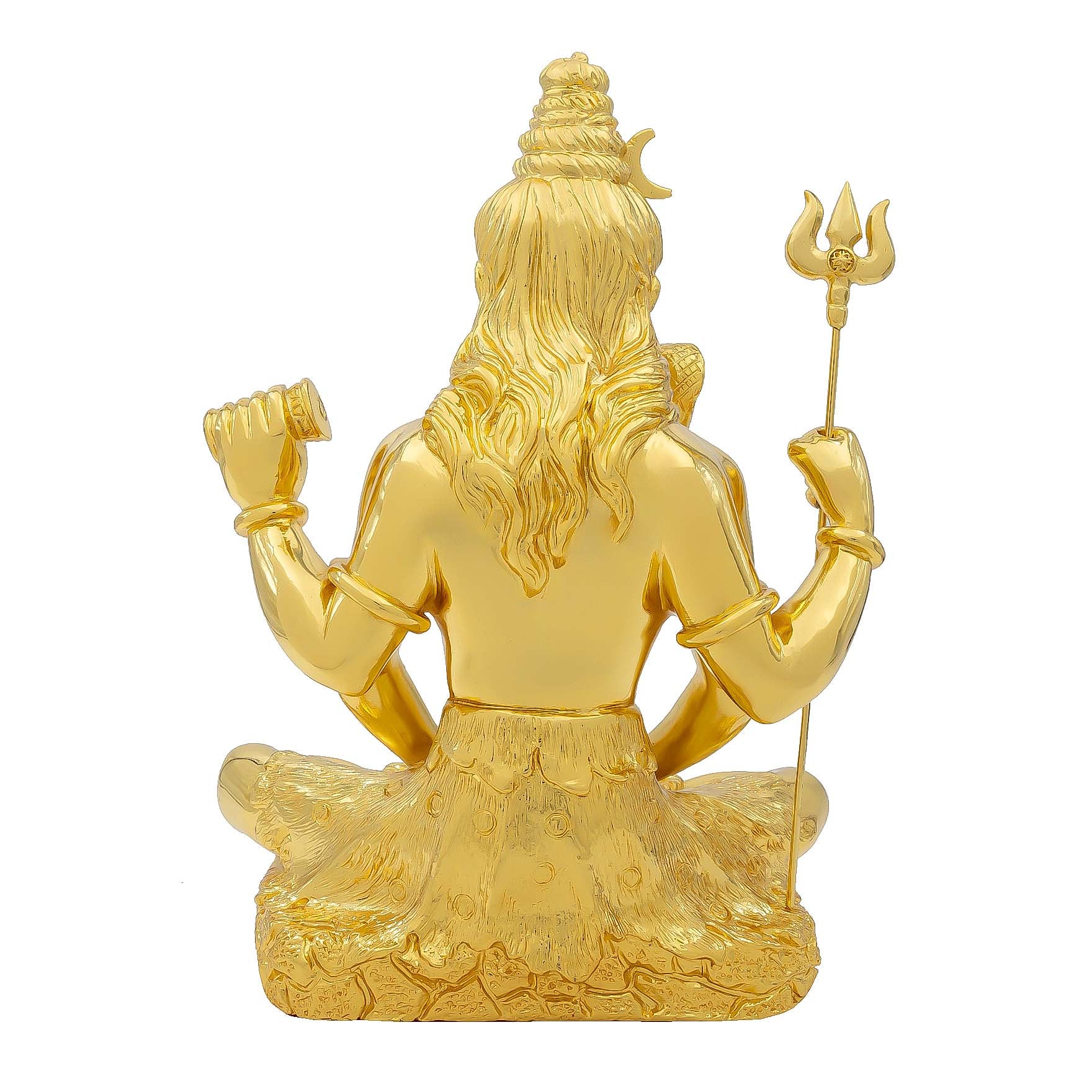 Lord Shiva Idol – Gold Layered Figurine – Mahadev Murti (Hindu Spiritual Statue) – Pooja & Meditation Décor | PIDRGS19-003