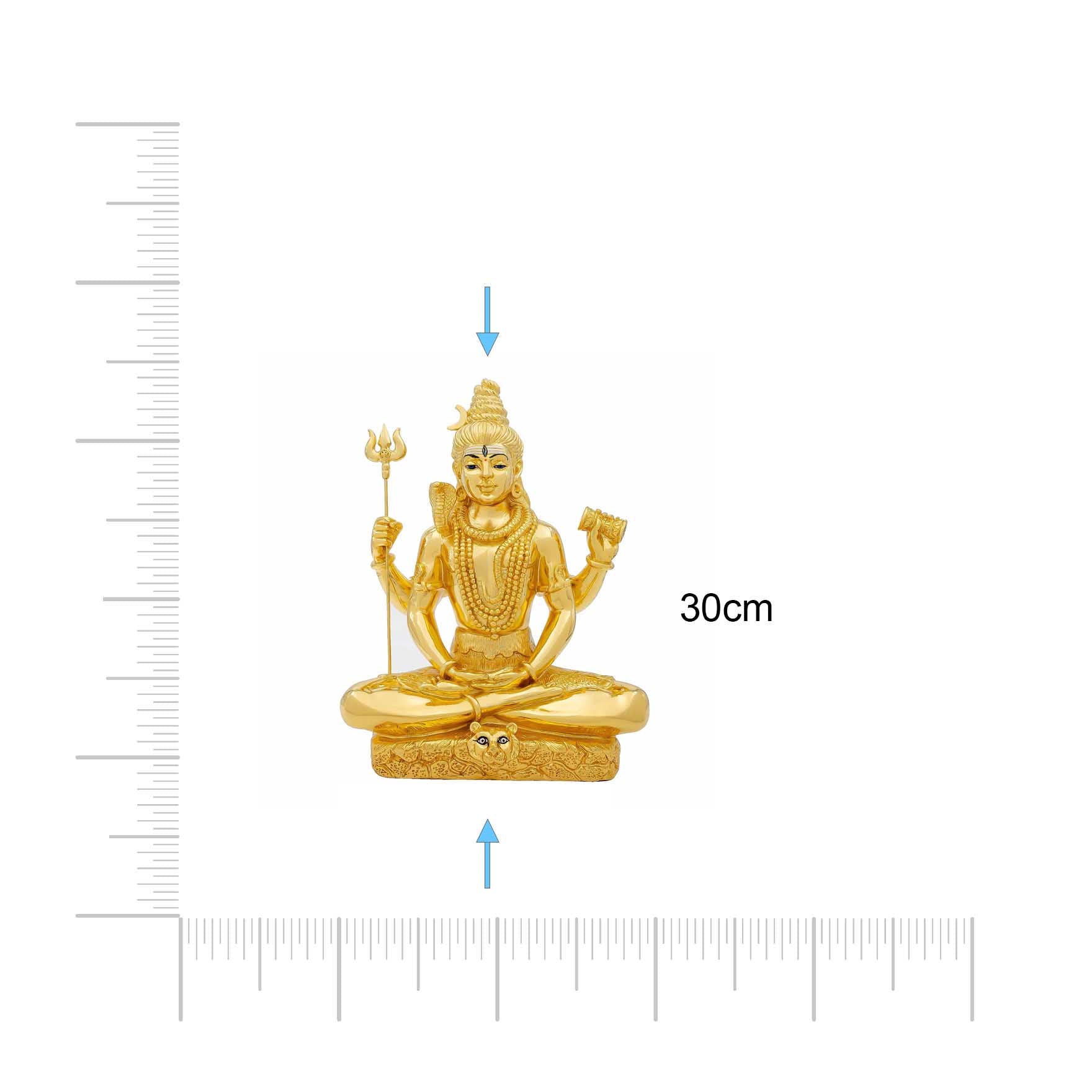 Lord Shiva Idol – Gold Layered Figurine – Mahadev Murti (Hindu Spiritual Statue) – Pooja & Meditation Décor | PIDRGS19-003