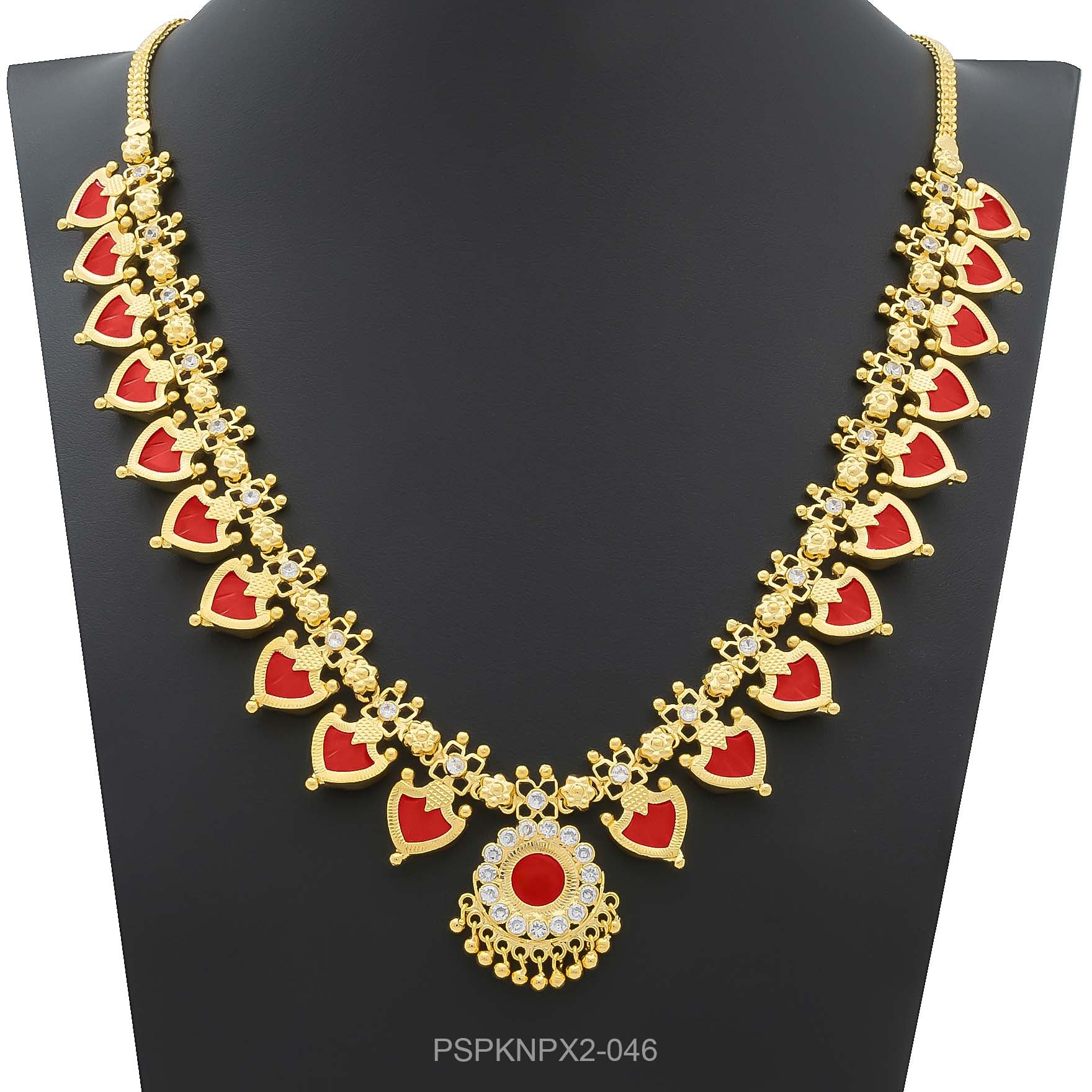 Palakka Red Stone Necklace PSPKNPX2-046