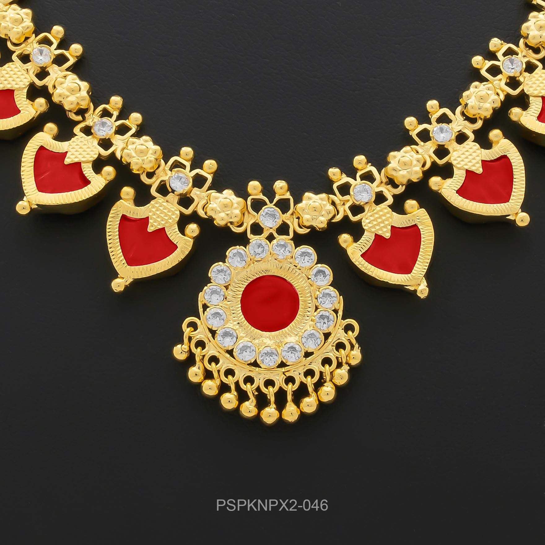 Palakka Red Stone Necklace PSPKNPX2-046
