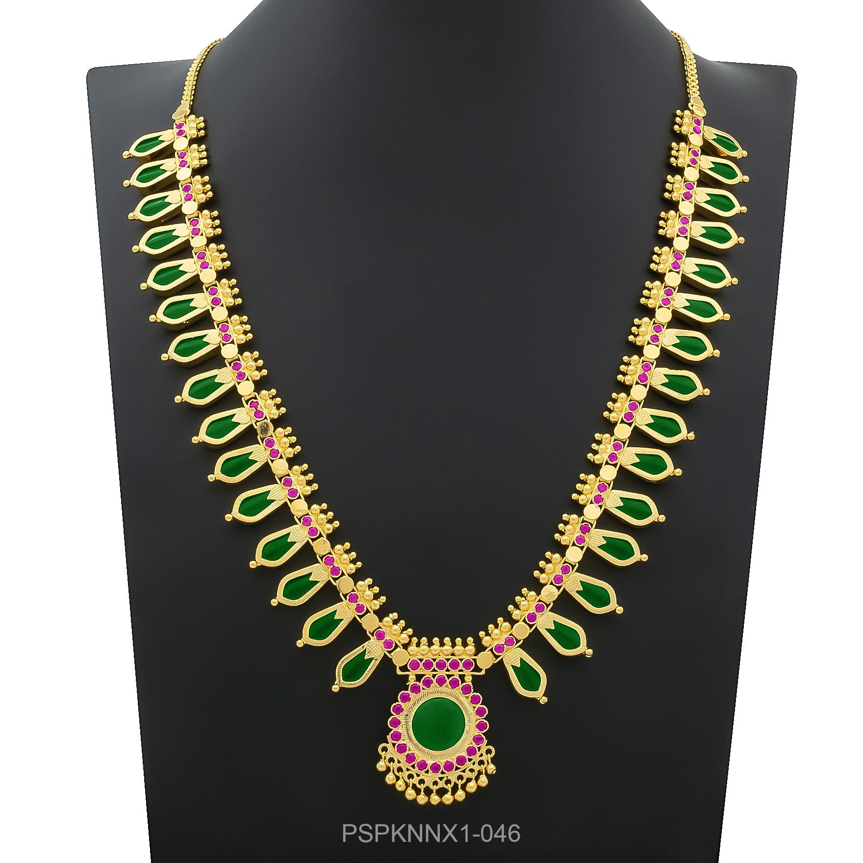 Palakka Nagapadam Green Stone Necklace PSPKNNG5-0631