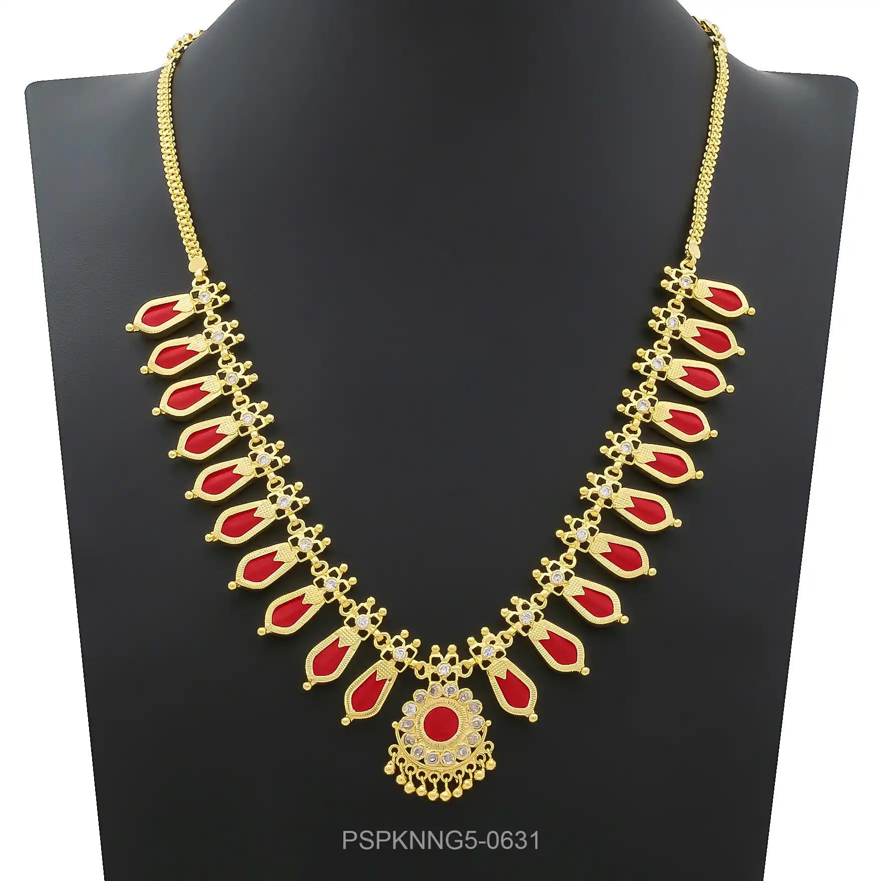 Palakka Nagapadam Red Stone Necklace PSPKNNR5-0631