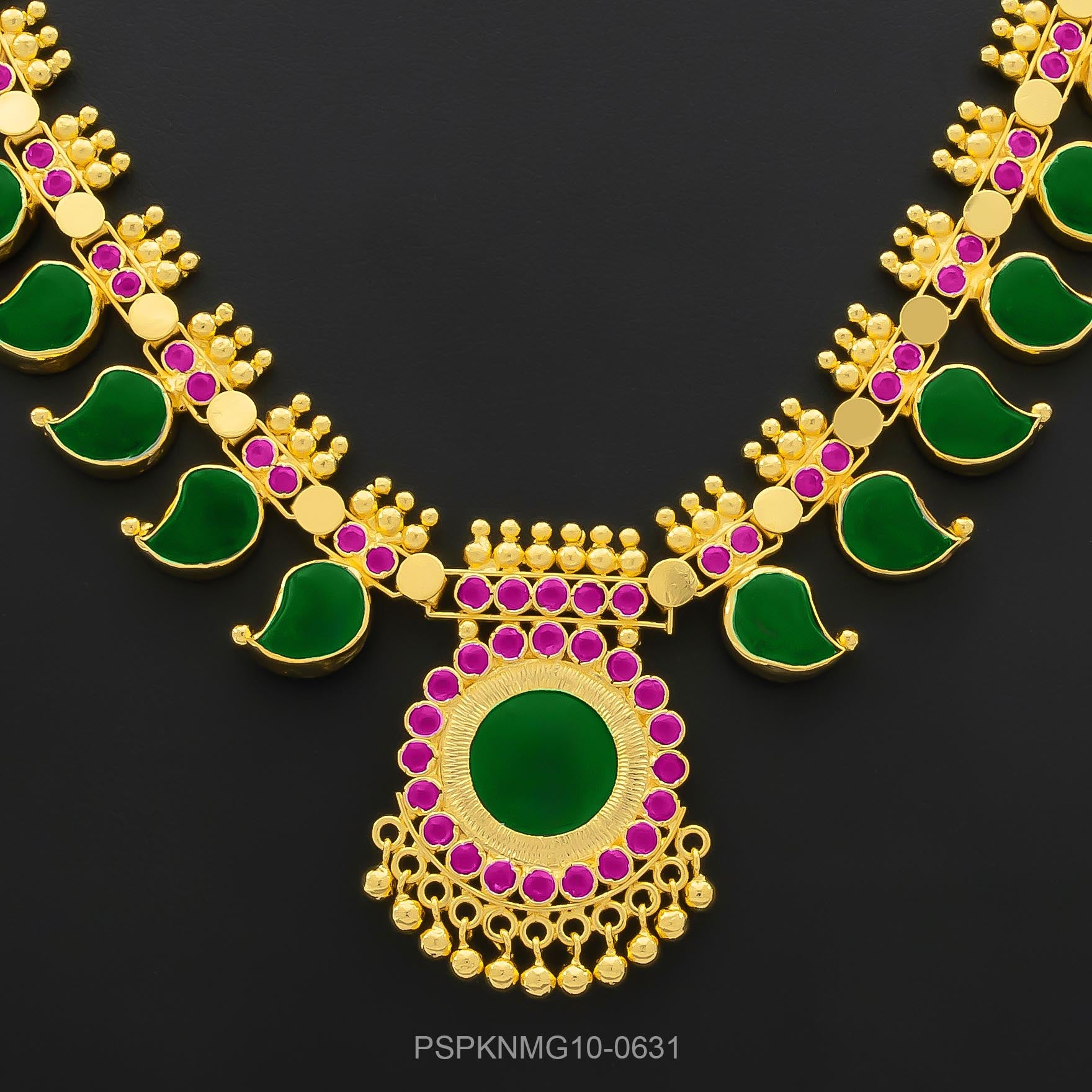 Palakka Mango Green Stone Necklace PSPKNMG10-0631