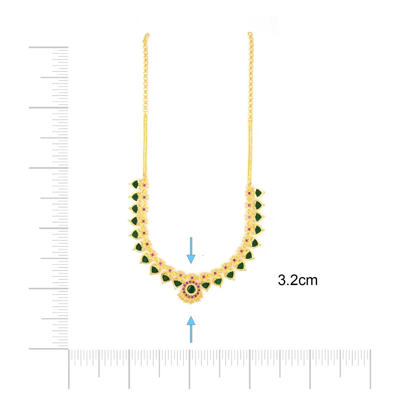 Palakka Green Stone Necklace PSPKNPG2A-046