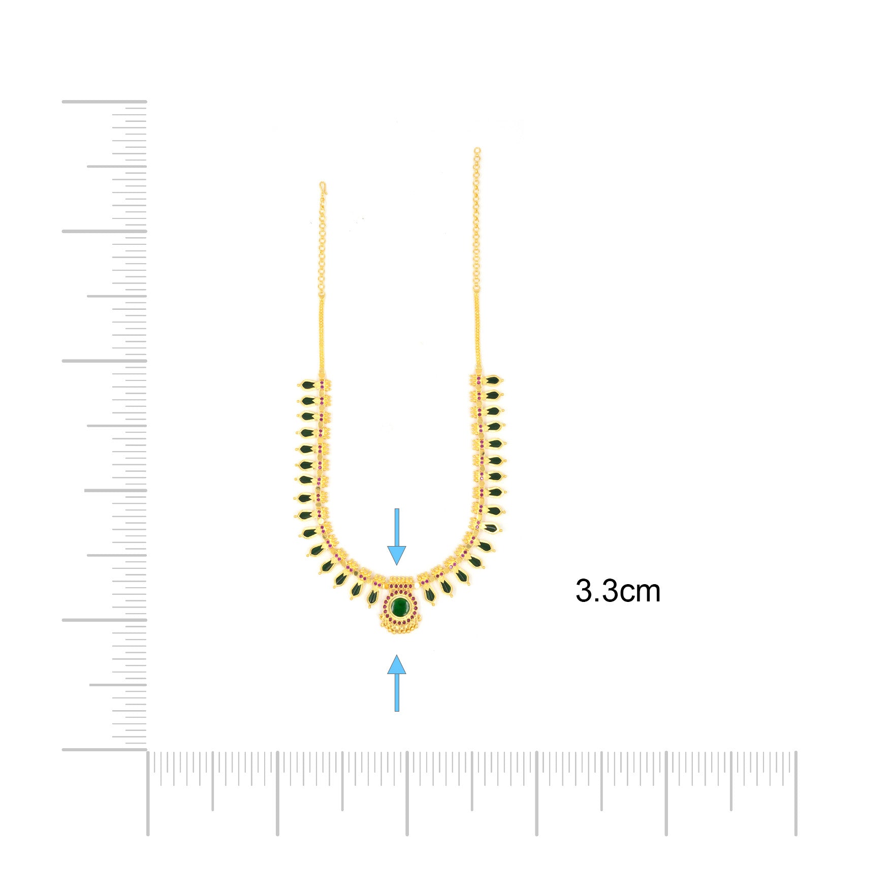 Palakka Nagapadam Green Stone Necklace PSPKNNG5-0631