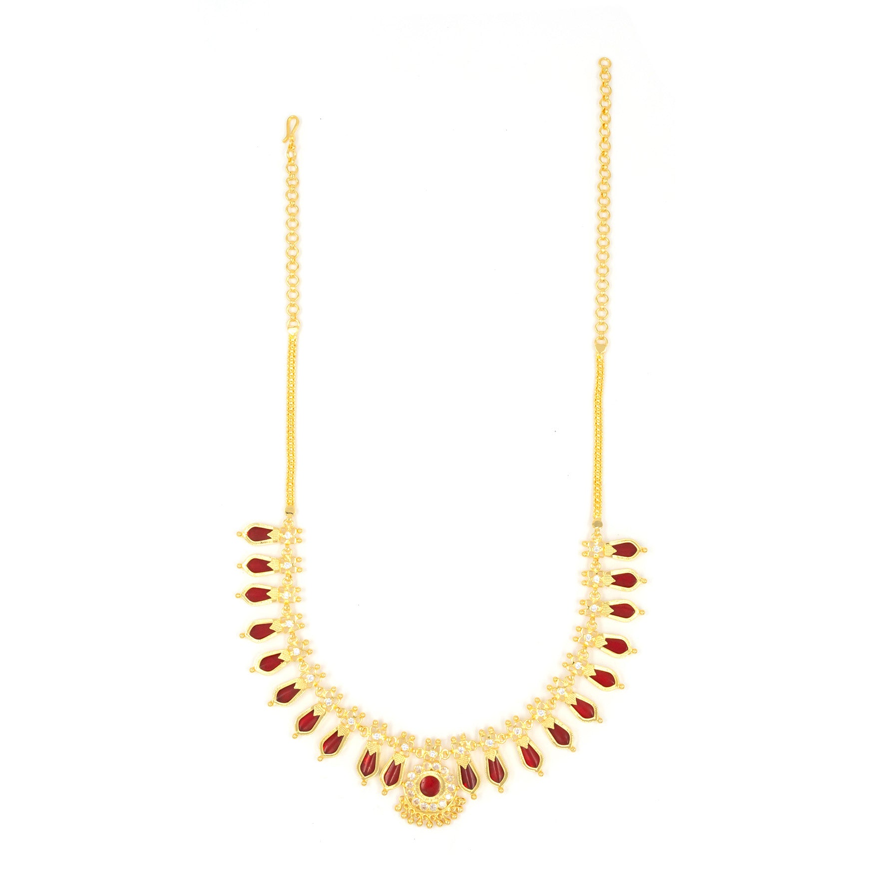 Palakka Nagapadam Red Stone Necklace PSPKNNG5-0631