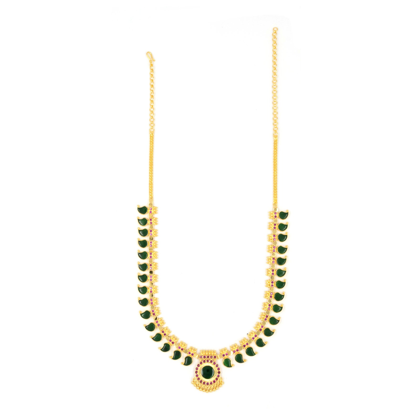 Palakka Mango Green Stone Necklace PSPKNMG10-0631