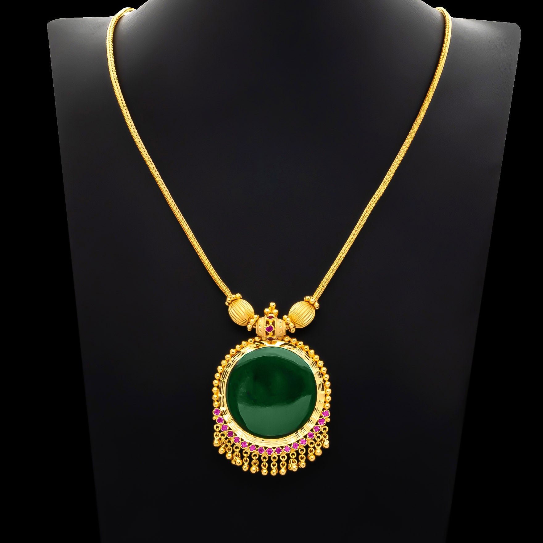 Palakka Mango Green Stone Necklace PSPKNRG81-0311