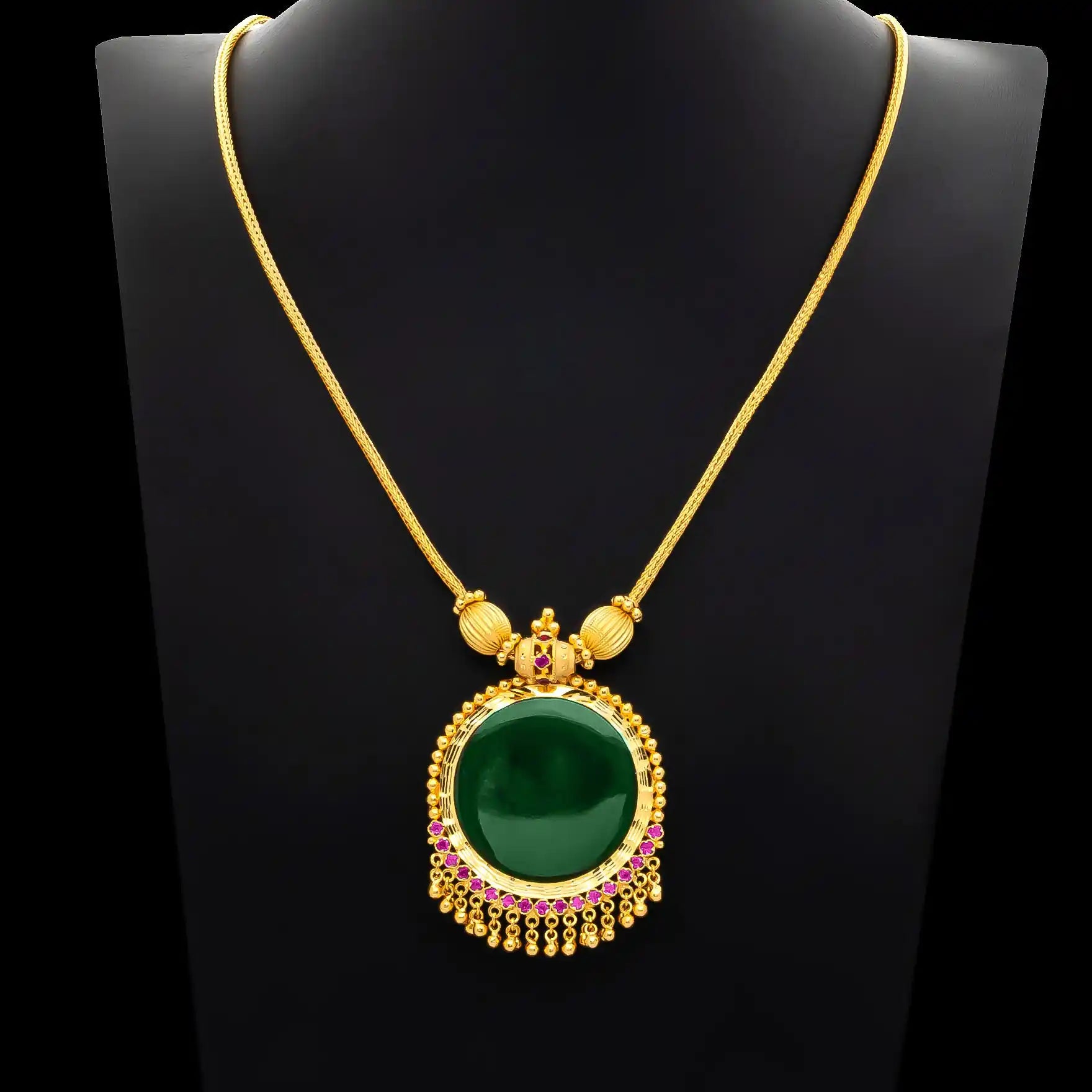 Palakka Mango Green Stone Necklace PSPKNRG81-0311