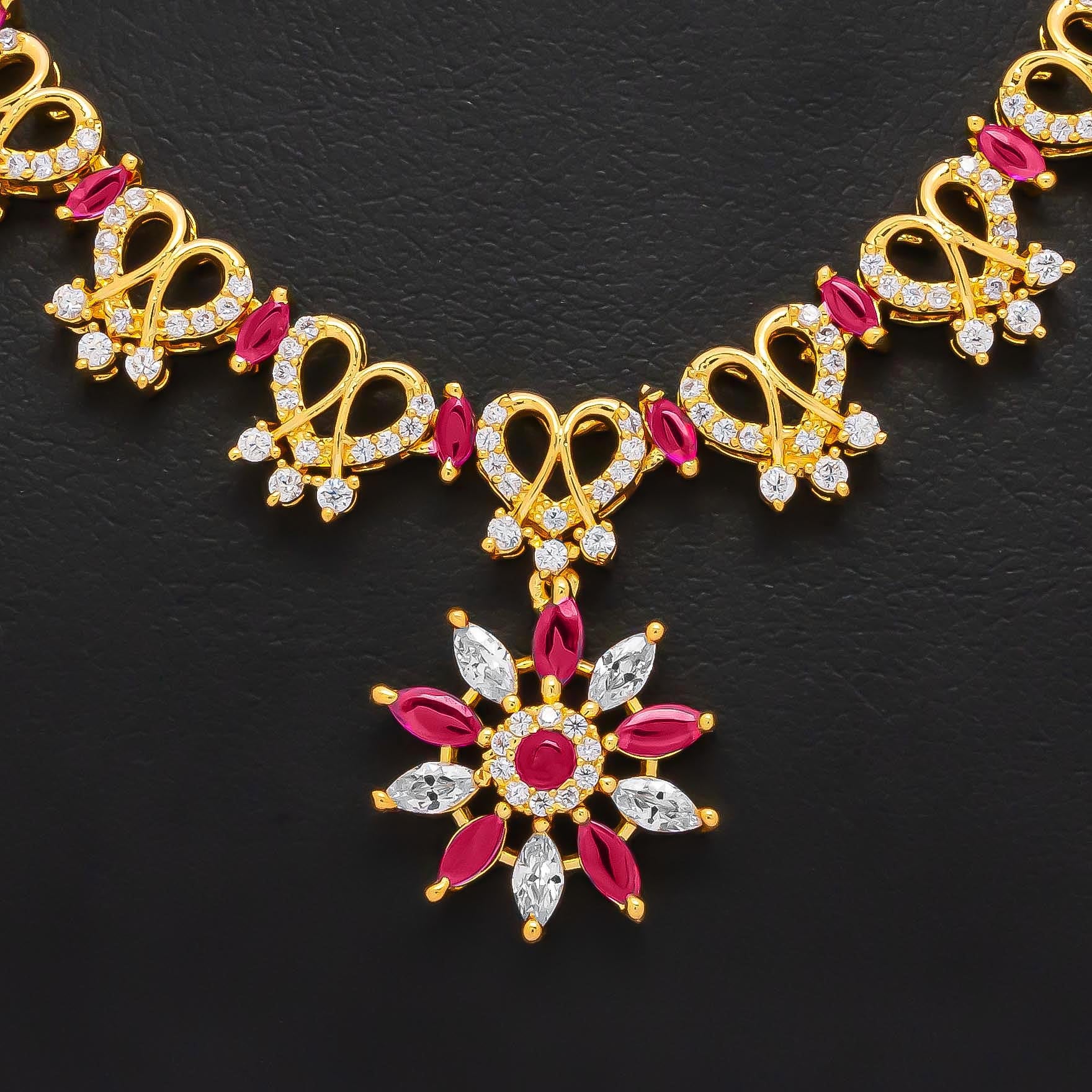 Stone Necklace with Stud PSNS48WR-035, PSHST63WR-061