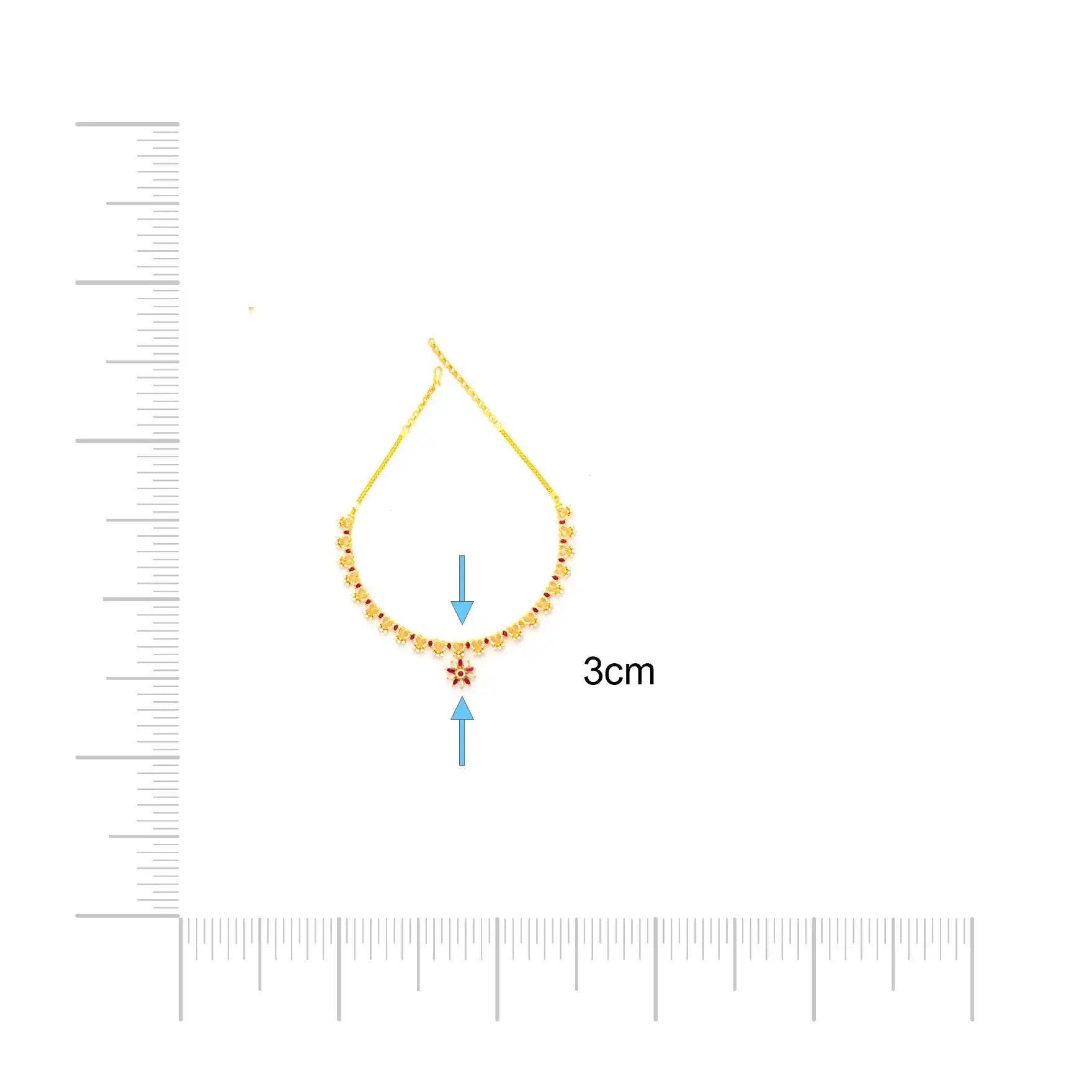 Stone Necklace with Stud PSNS48WR-035, PSHST63WR-061