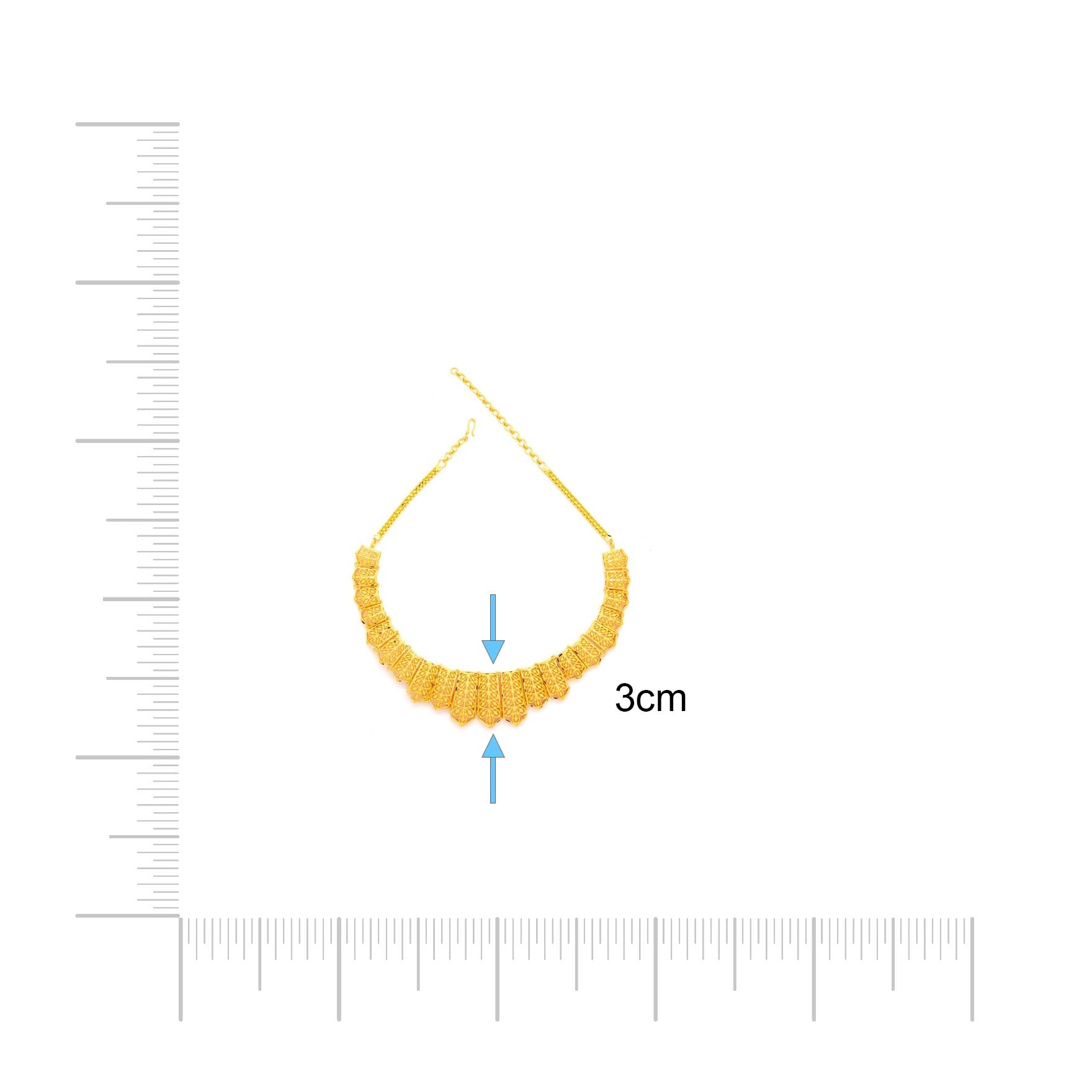 GOLDEN SHORT NECKLACE WITH STUD PGNS45-036, PGHST167-041