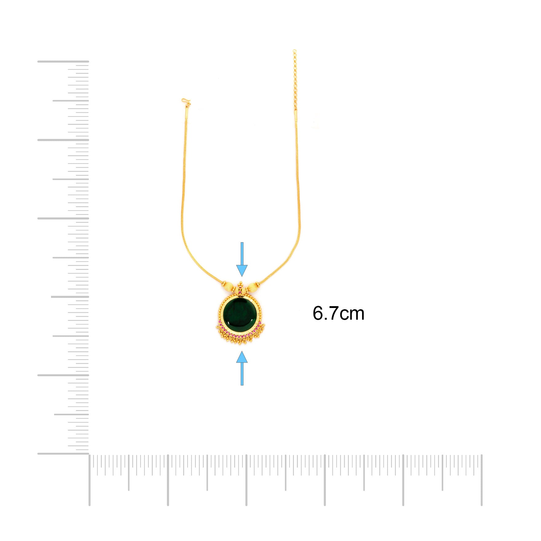 Palakka Mango Green Stone Necklace PSPKNRG81-0311