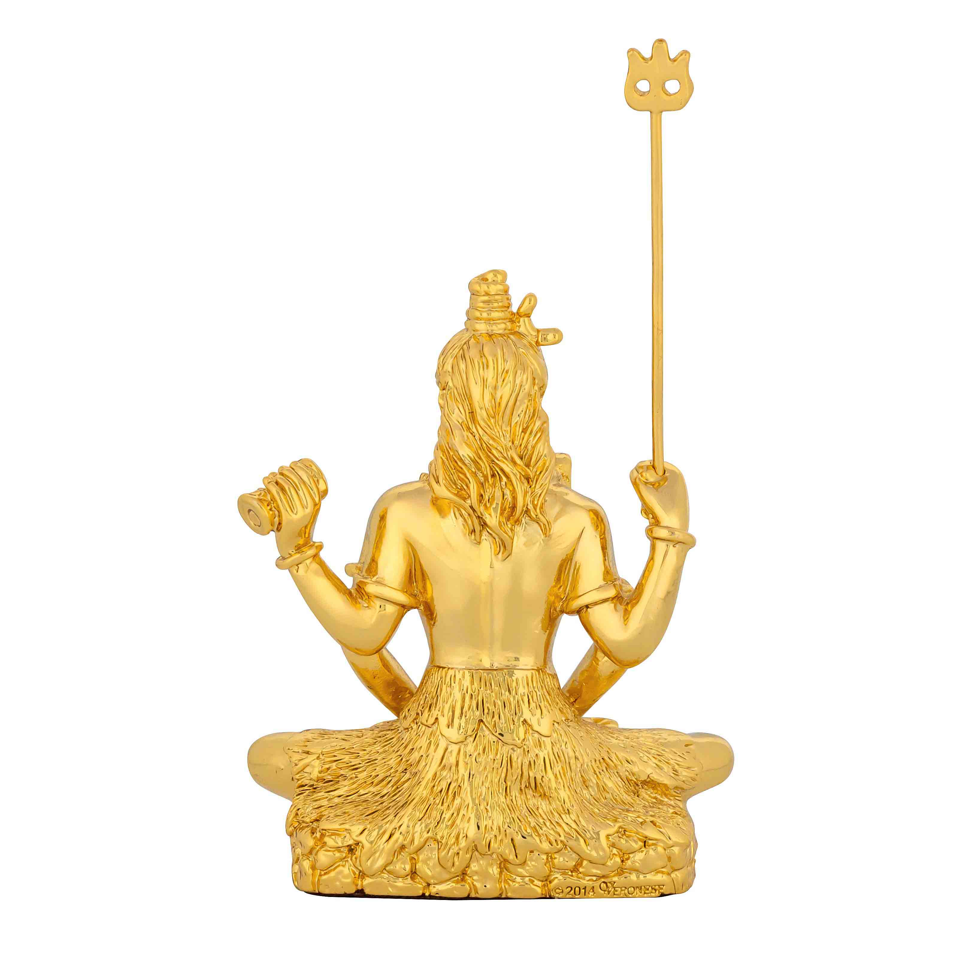 Lord Shiva Idol – Gold Layered Figurine – Mahadev Murti (Hindu Spiritual Statue) – Pooja & Meditation Décor | PIDRGS13-052