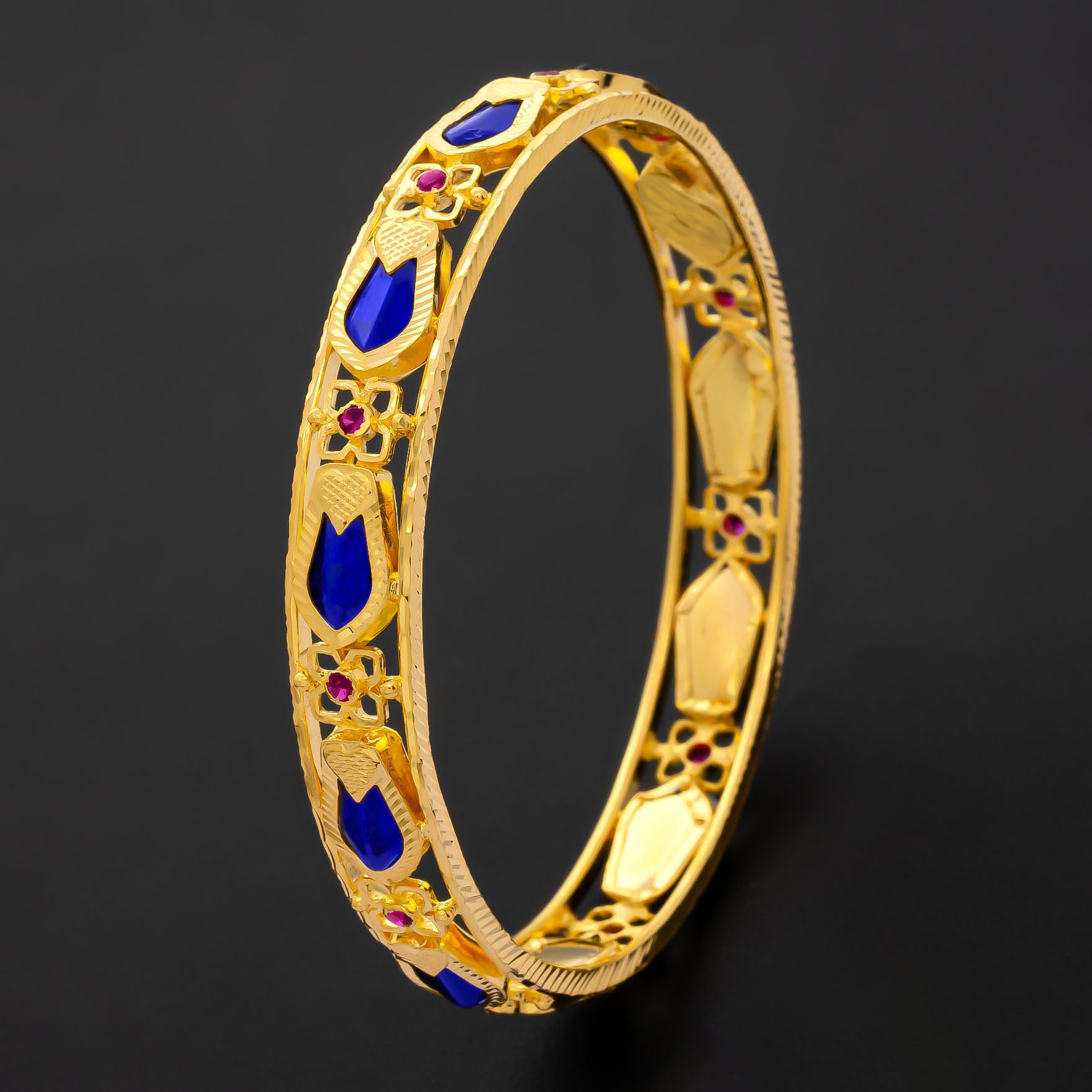 Nagapadam Blue Stone Bangle PSPKBNBL29-013