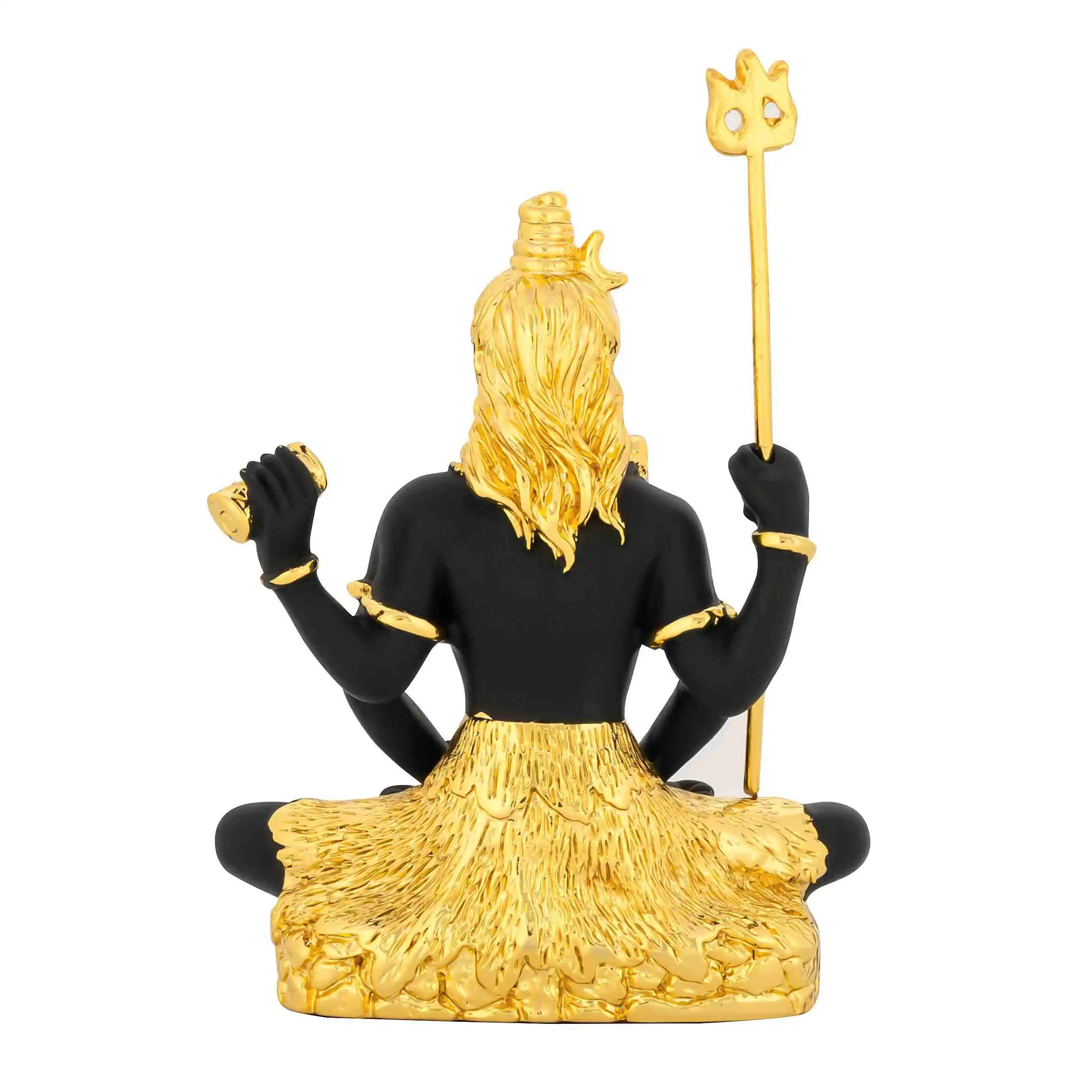 Lord Shiva Idol – Gold Layered Figurine – Mahadev Murti (Hindu Spiritual Statue) – Pooja & Meditation Décor | PIDRBS13-052