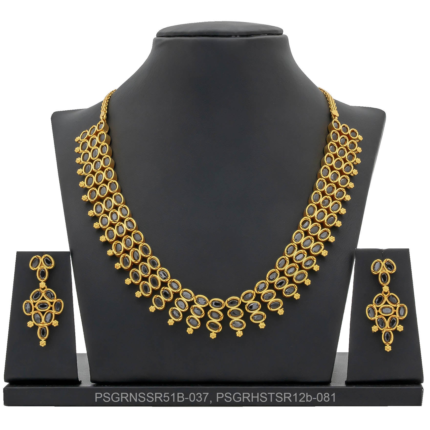 SRESHTA COLLECTION GERU NECKLACE WITH EARRING PSGRNSSR51B-037, PSGRHSTSR12b-081