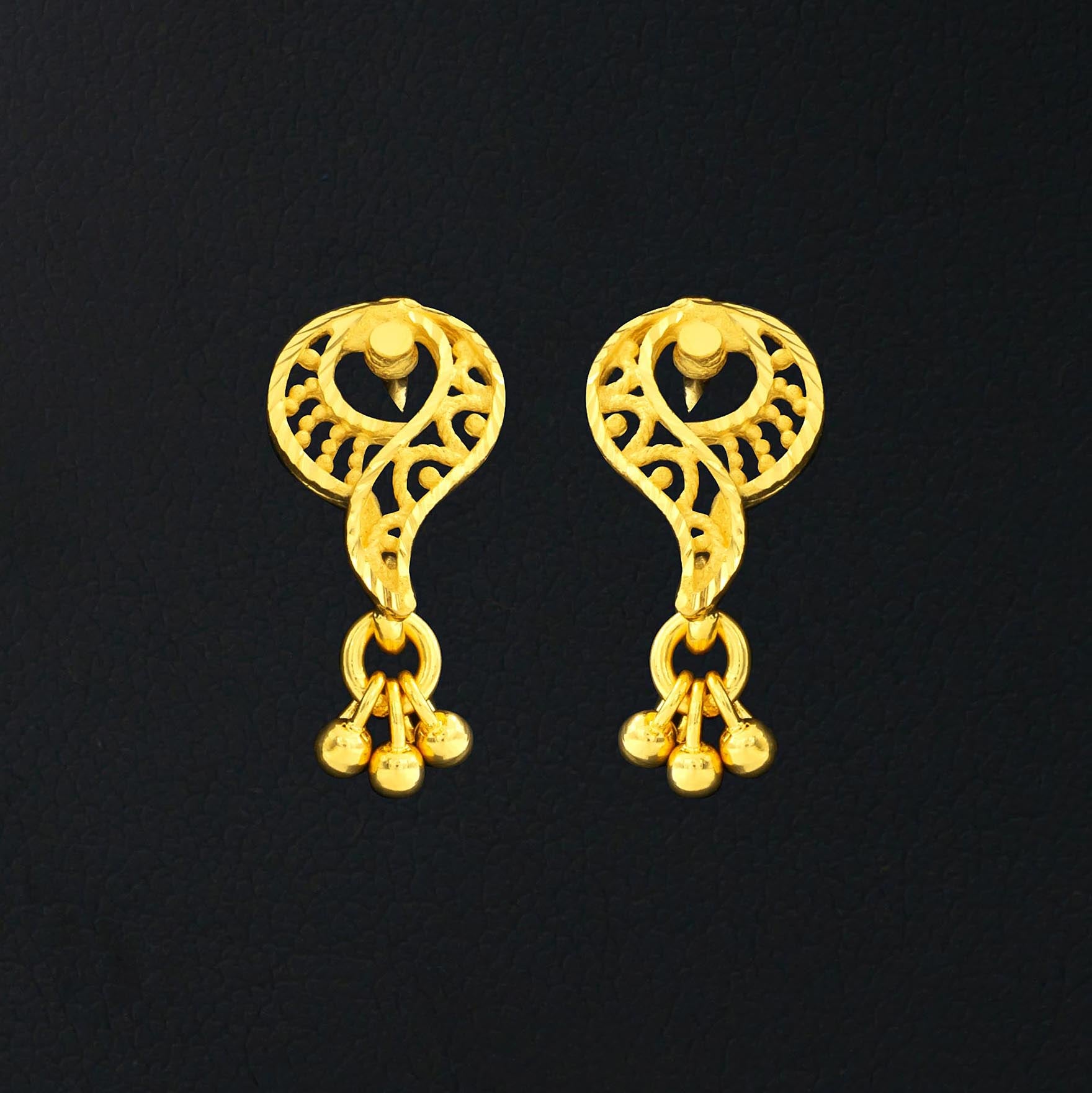 Buy Latest Gold Plated Long Hanging Earrings Online | Parakkat Jewels