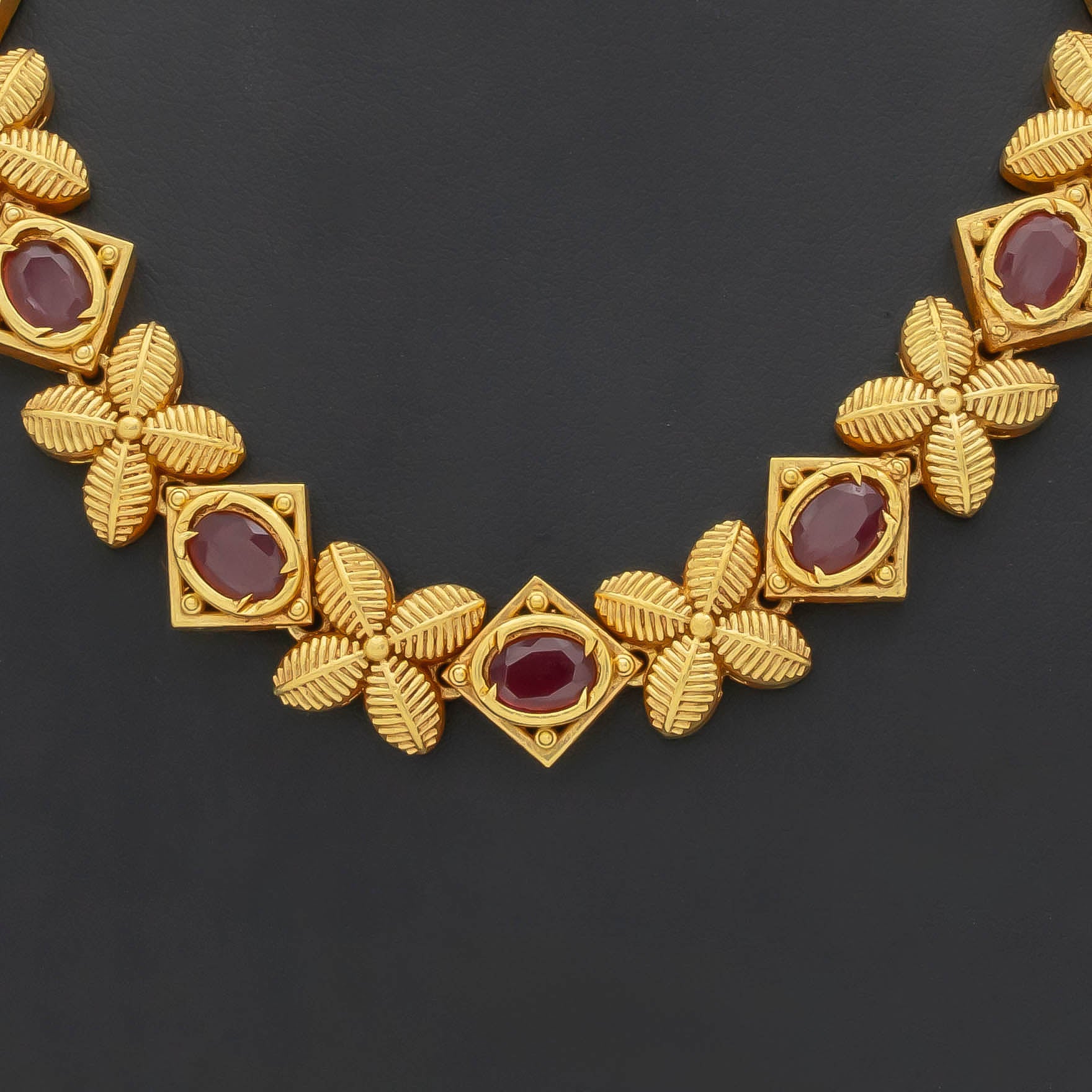 SRESHTA COLLECTION GERU NECKLACE WITH EARRING PSGRNSS104R-036, PSGRHSTSR35R-061