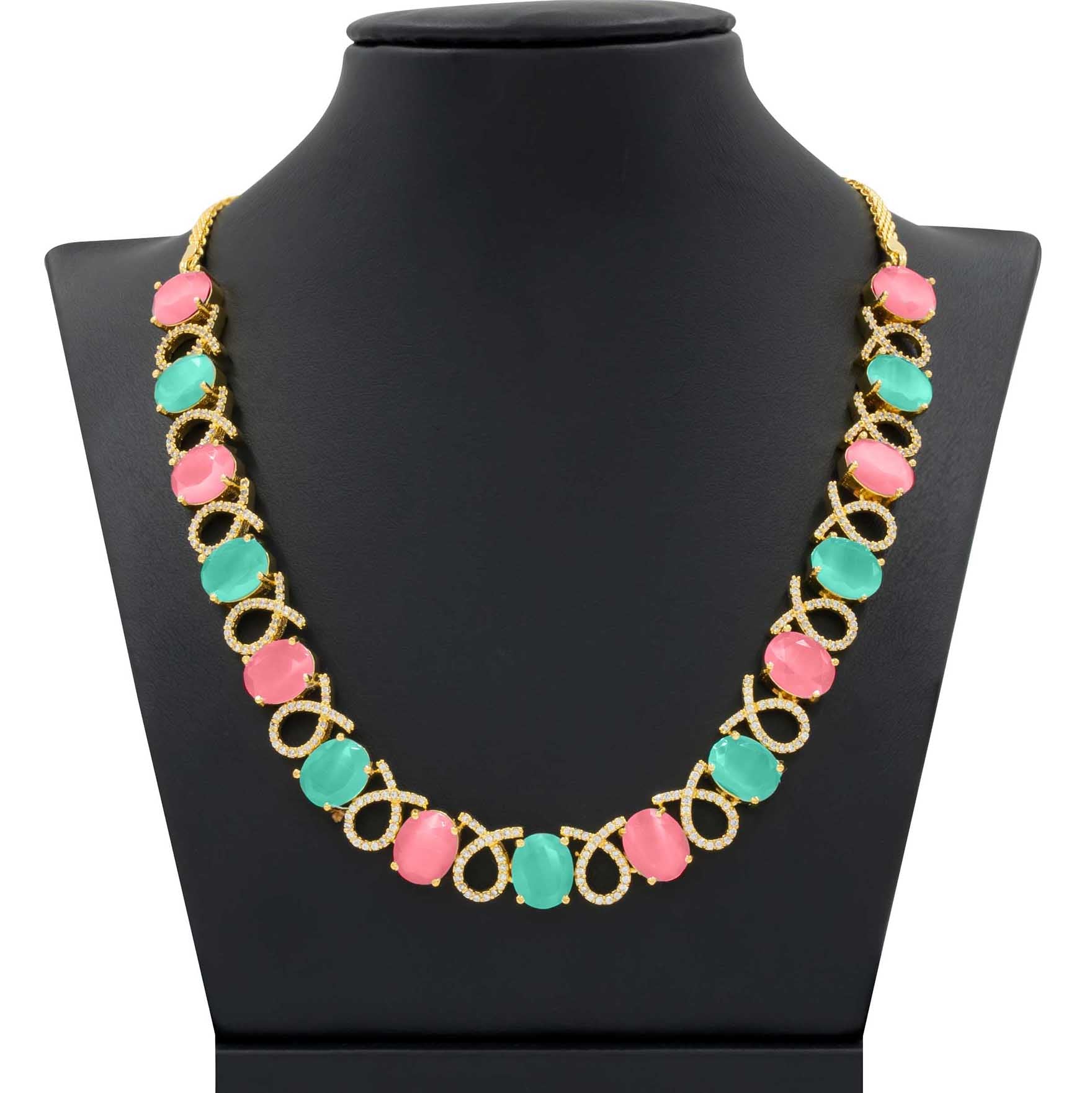 Premium Stone Necklace with Stud PMSNS7WPNN-008, PMSHSTWPN-081
