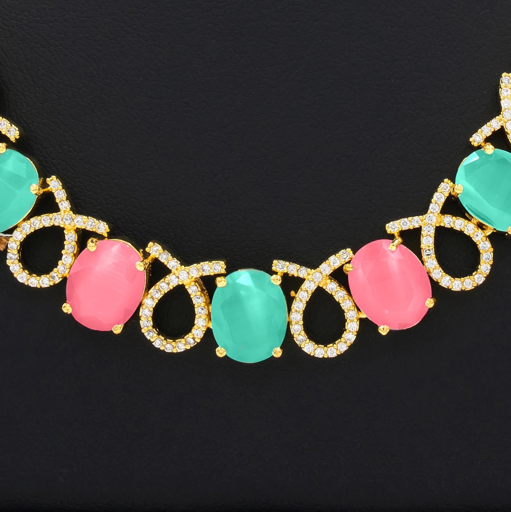Premium Stone Necklace with Stud PMSNS7WPNN-008, PMSHSTWPN-081