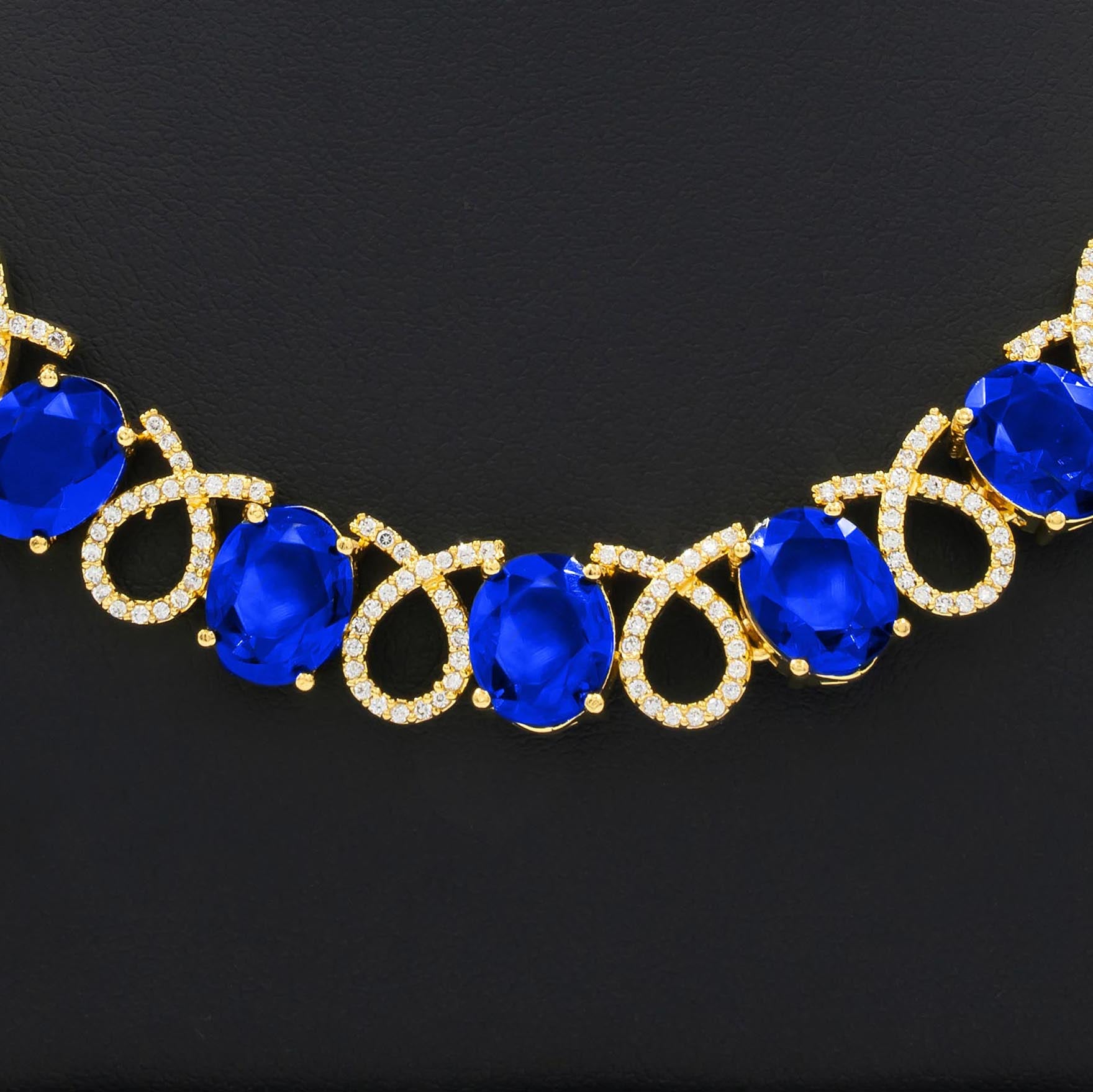 Premium Stone Necklace with Stud PMSNS7WBL-008, PMSHSTWBL-081
